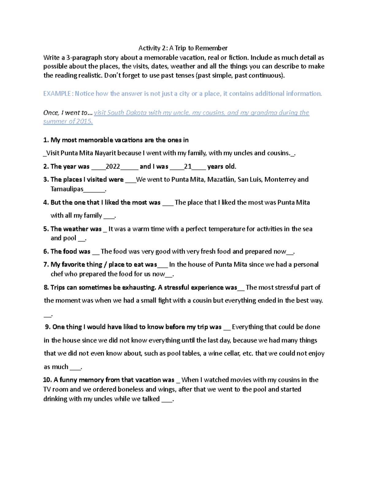Activity 2 English - Esta es la actividad 2 de Ingles II - Activity 2 ...