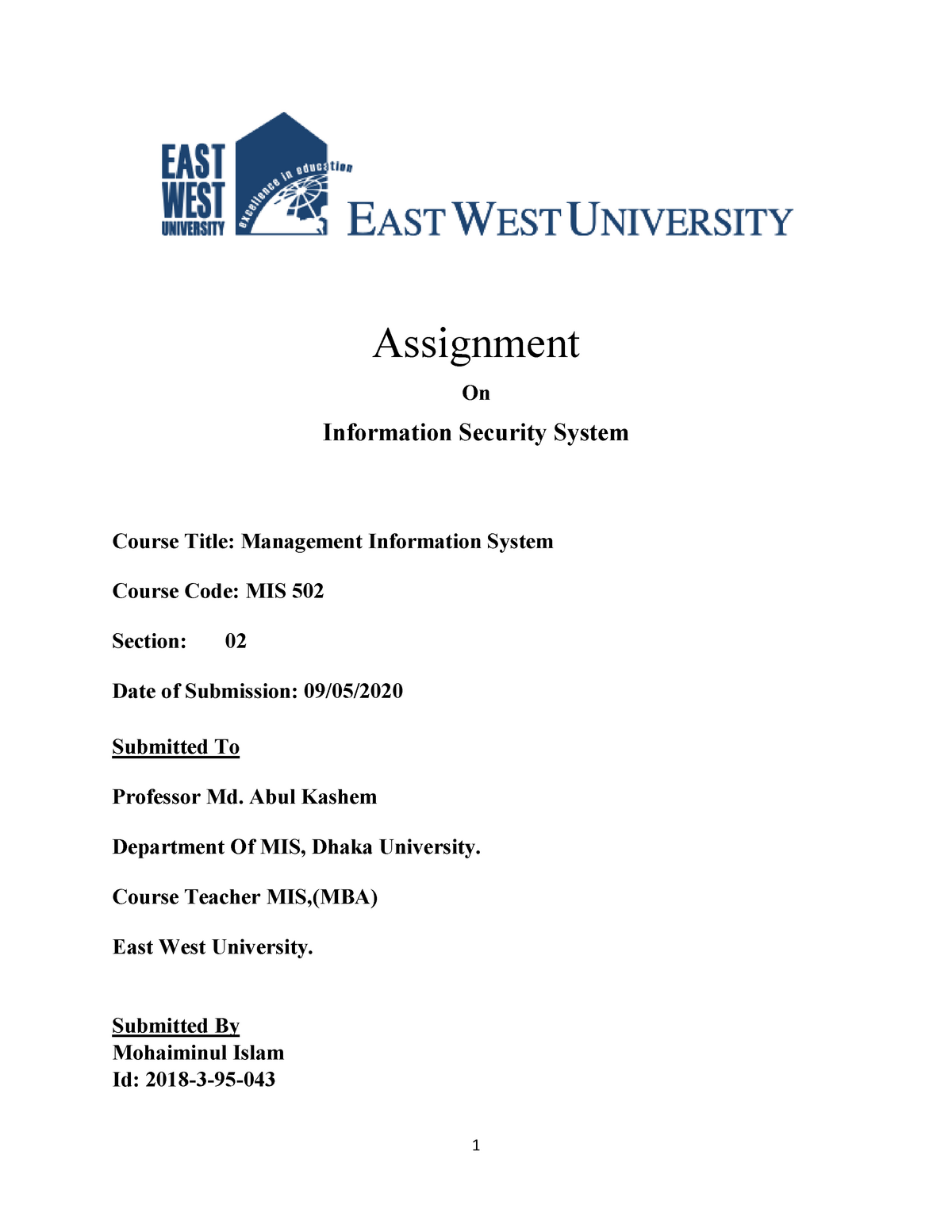 security assignment