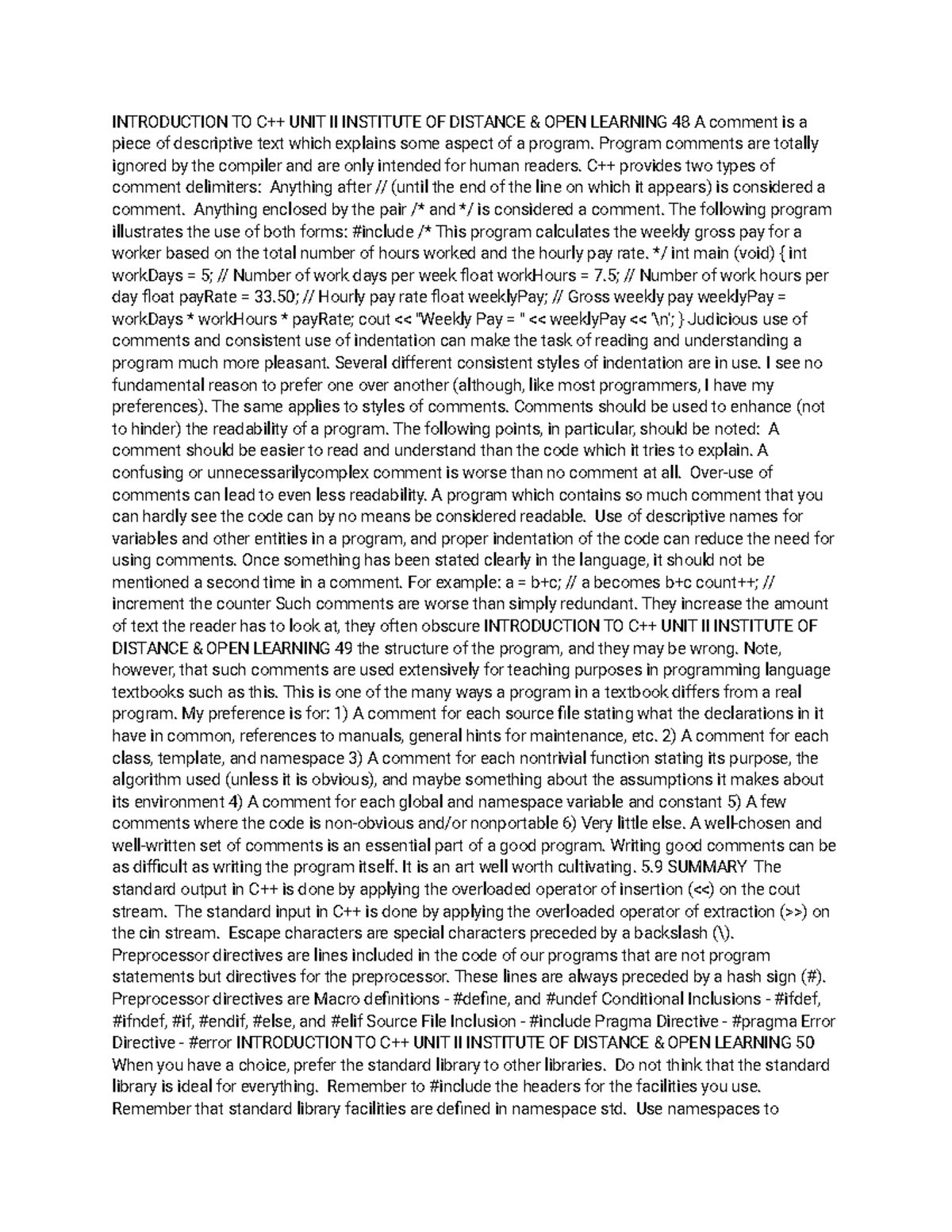 Programming notes 14 - INTRODUCTION TO C++ UNIT II INSTITUTE OF ...