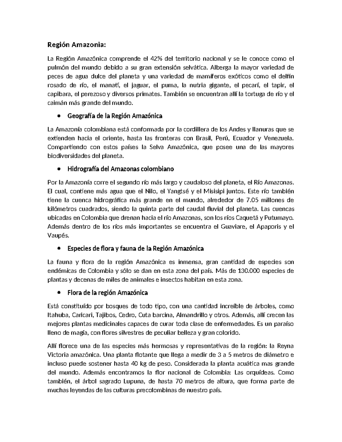 Región Amazonia - Información - Región Amazonia: La Región Amazónica ...
