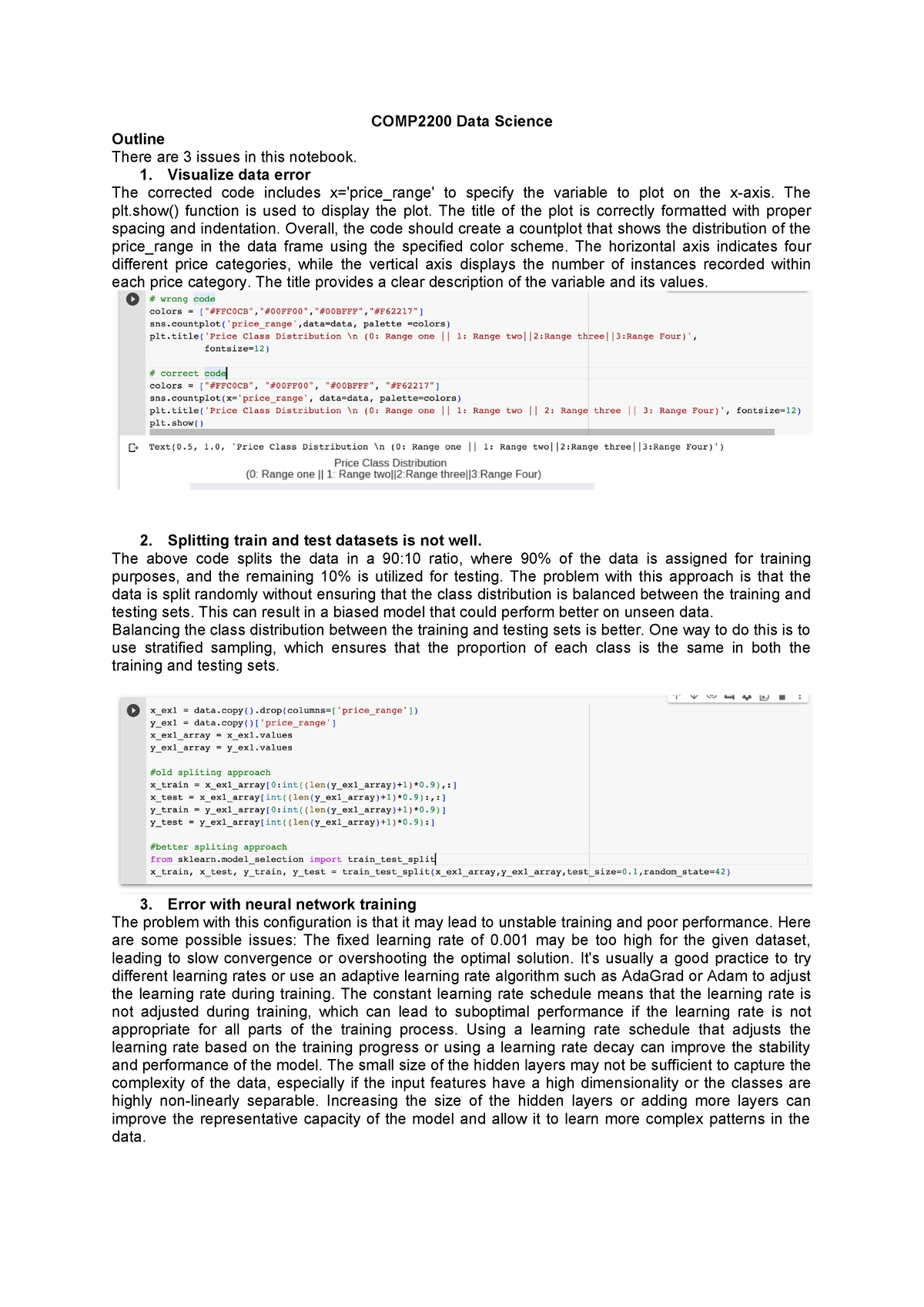 COMP2200 Data Science final draft - COMP2200 Data Science Outline There ...