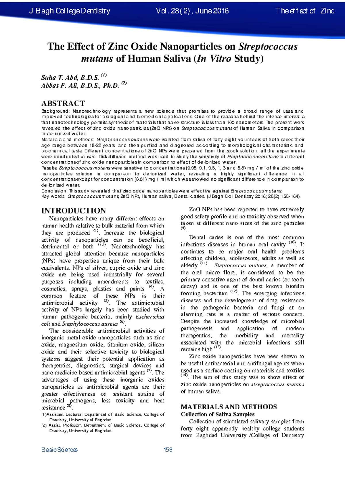 Ad5471141457 a852 - biology biology biology - The Effect of Zinc Oxide ...