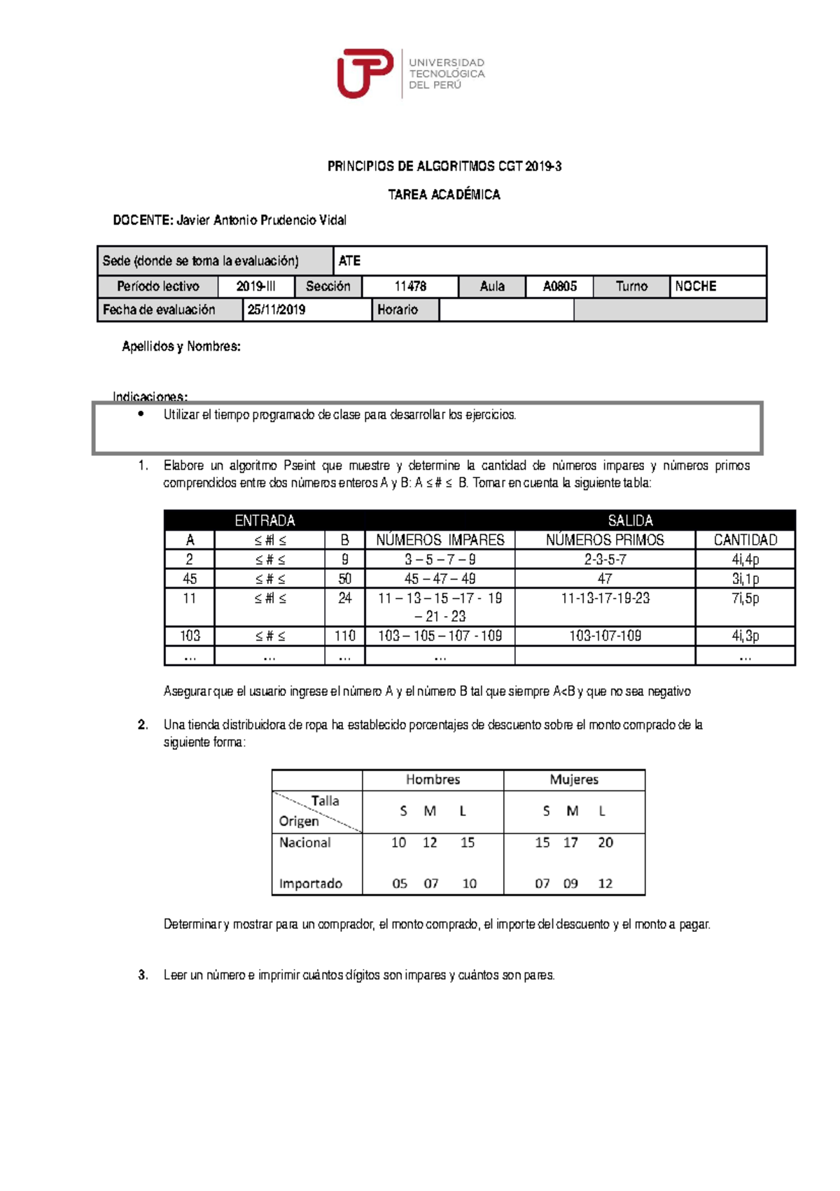 Tarea Academica Cgt19 Iii Principios De Algoritmos Cgt 19 Tarea Acad Mica Studocu