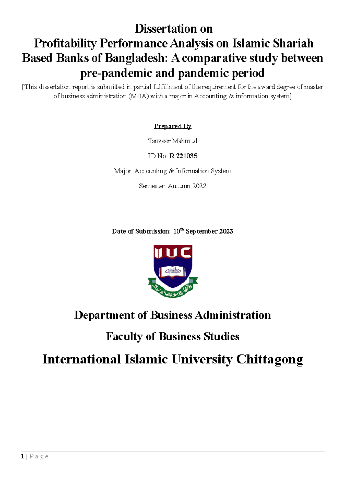 thesis topic for finance in bangladesh