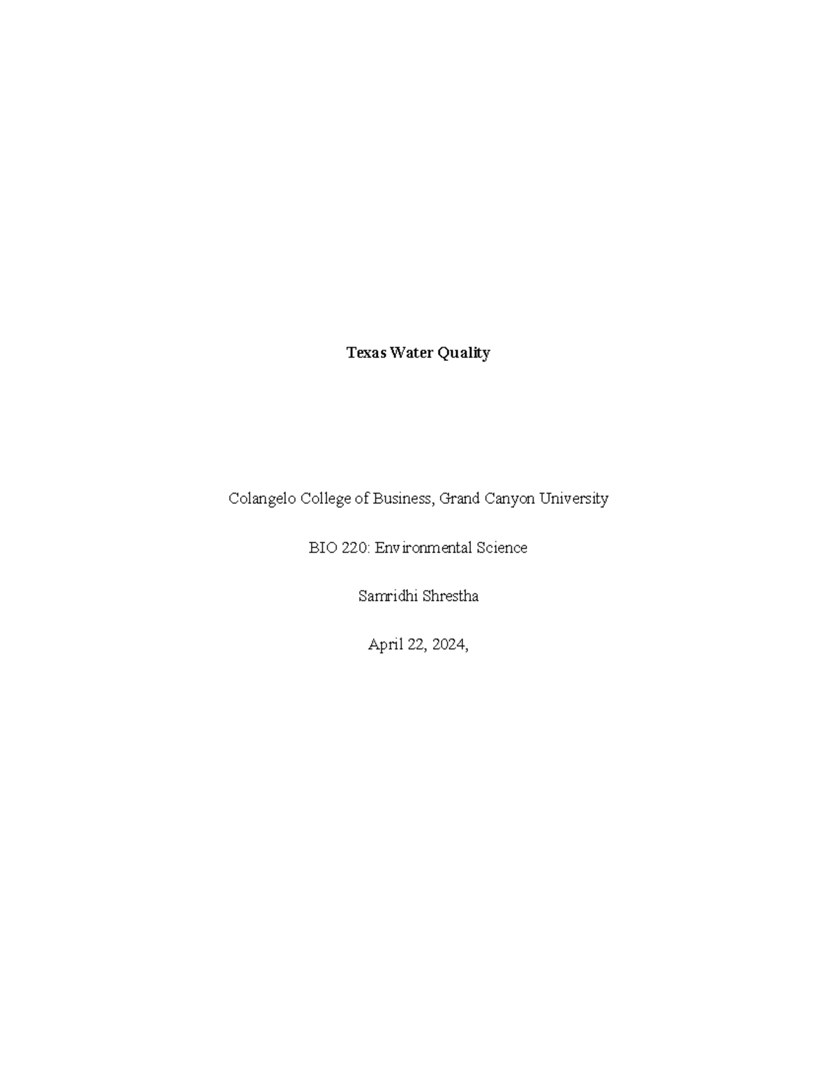 Aqua Texas Water Quality Report - 37nm45w