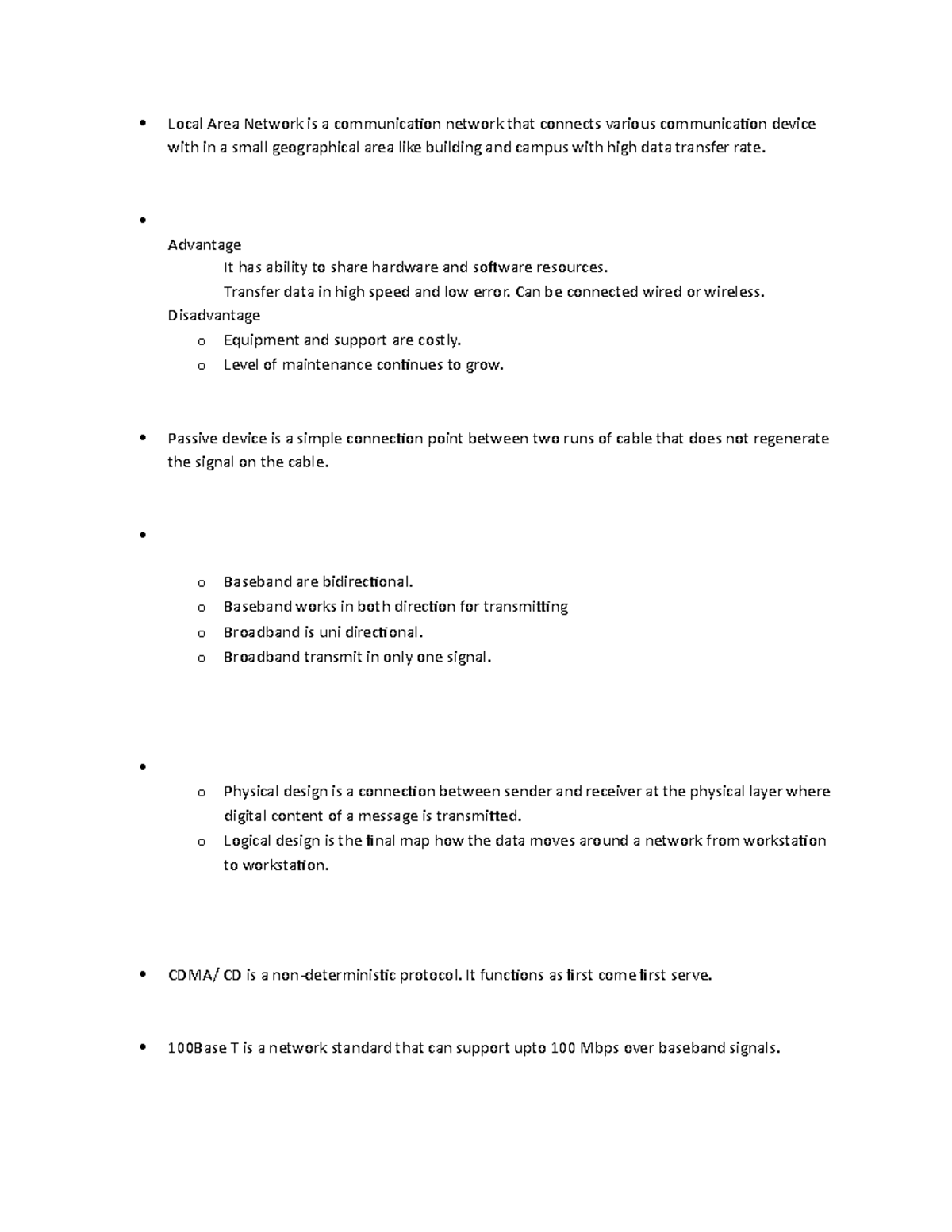 Chapter 7 - Local Area Network is a communication network that connects ...