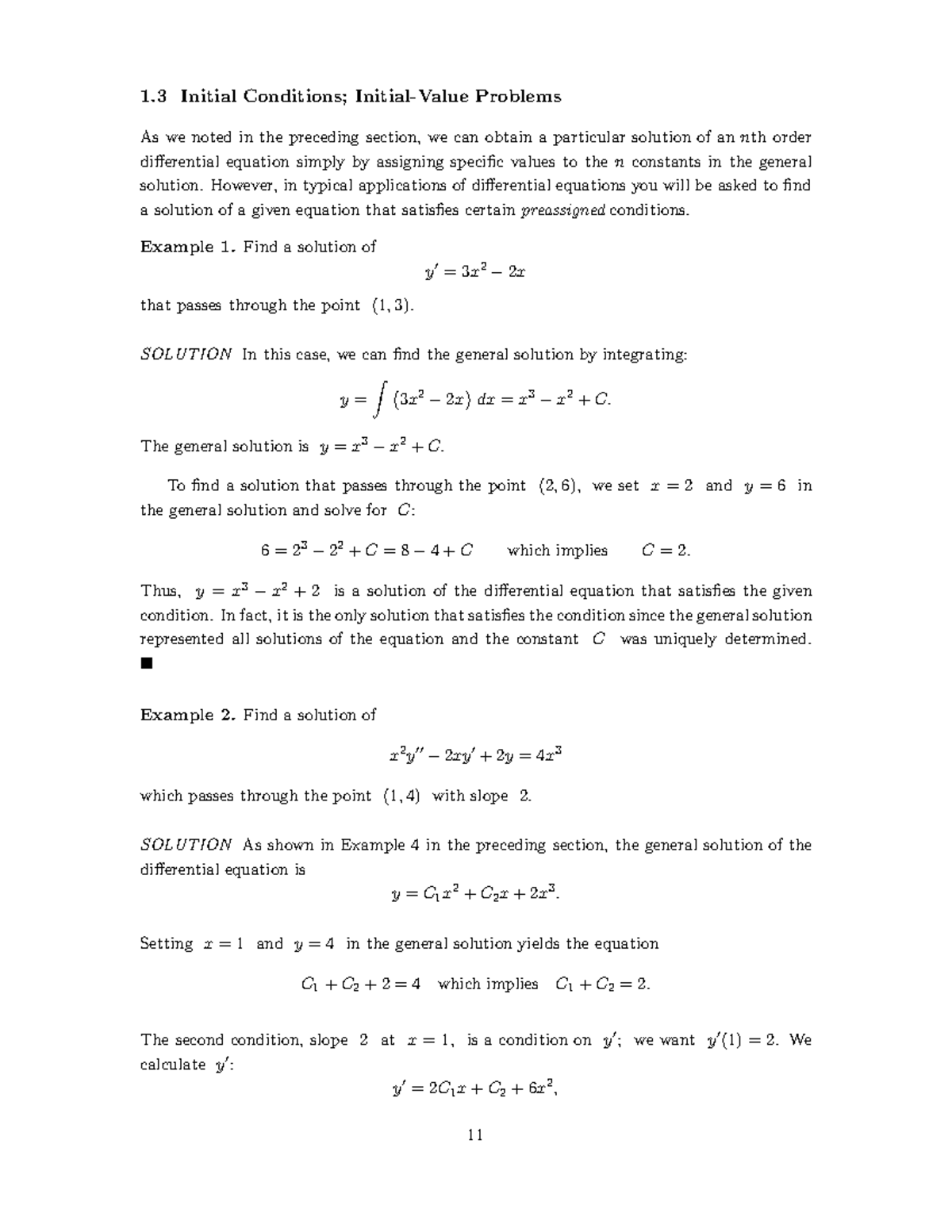 Initial Value Problems - 1 Initial Conditions; Initial-Value Problems ...