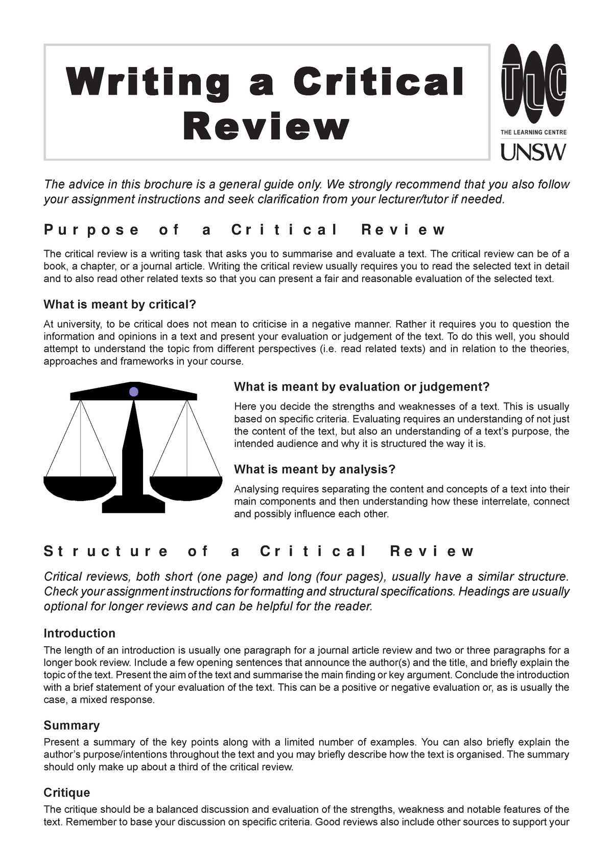 how to write a critical review of multiple articles