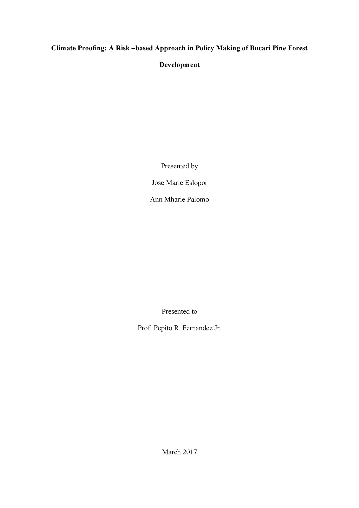 CD 168 Final Paper (Eslopor, Palomo) - Climate Proofing: A Risk –based ...