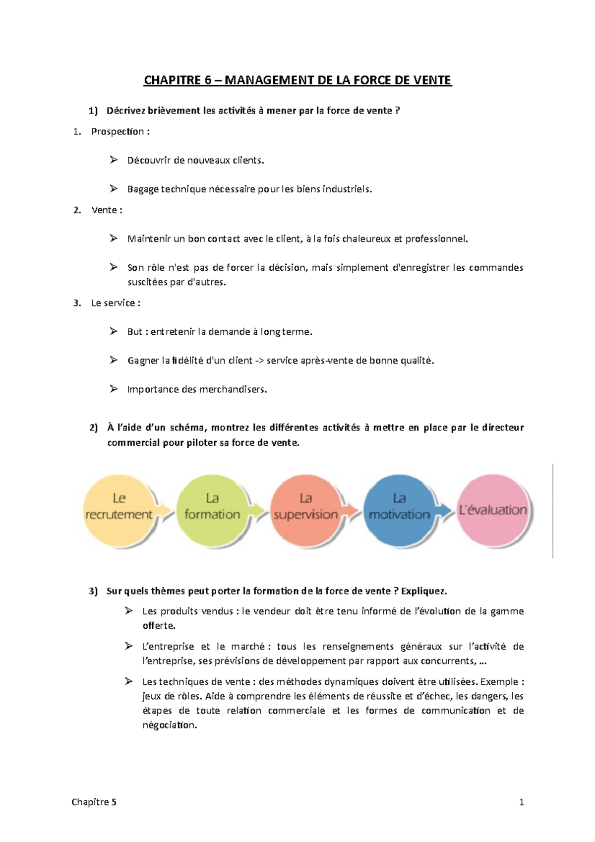 Chapitre 6 - CHAPITRE 6 – MANAGEMENT DE LA FORCE DE VENTE Décrivez ...