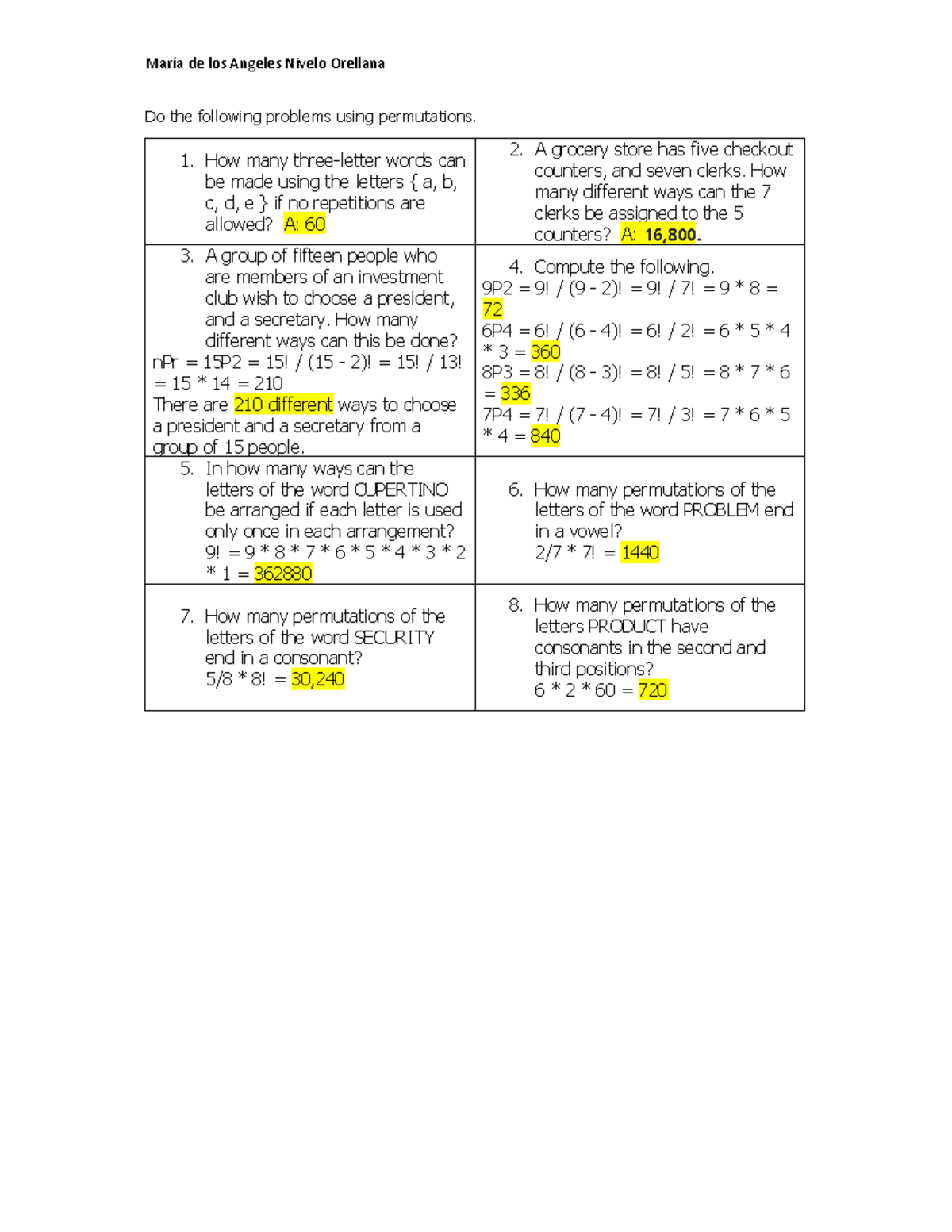 Permutation in statistics - María de los Angeles Nivelo Orellana Do the ...