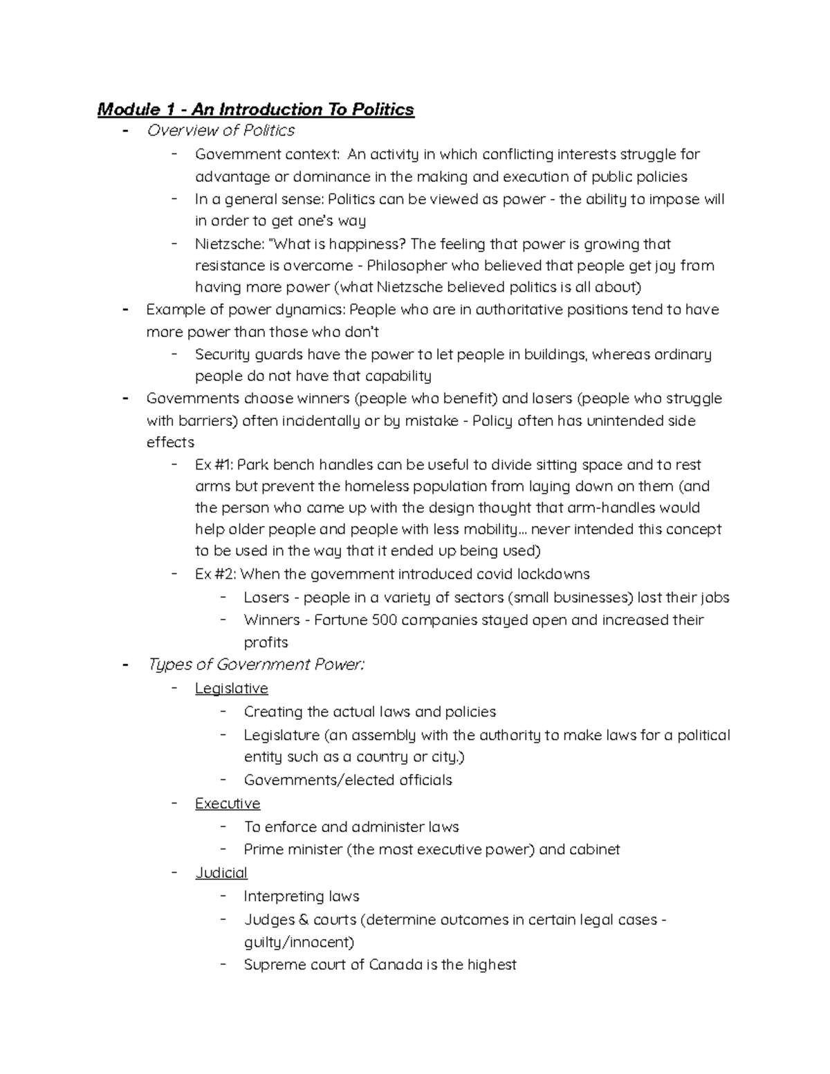 Module 1 - An Introduction To Politics - Module 1 - An Introduction To ...