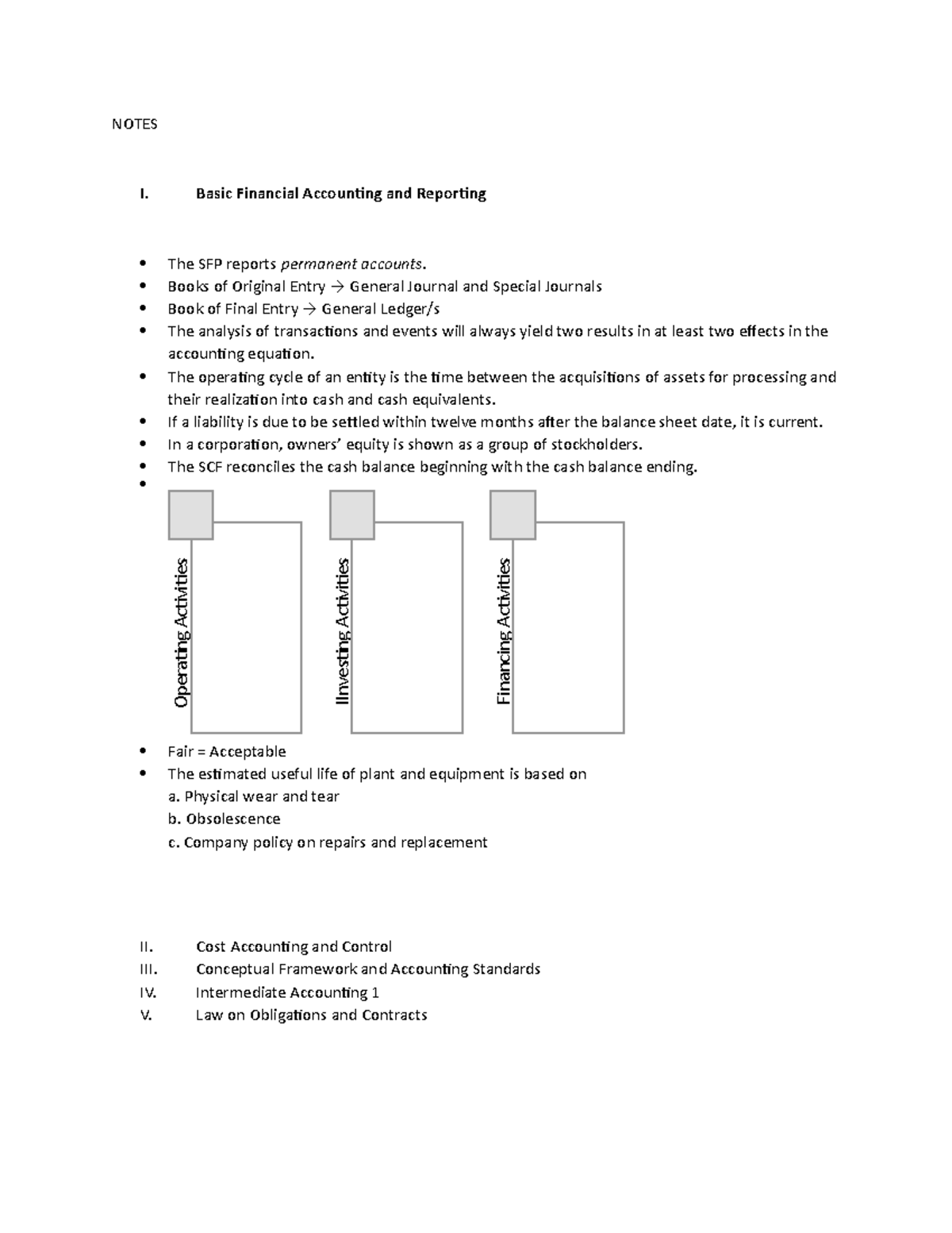Basic Financial Accounting Notes - NOTES I. Basic Financial Accounting ...