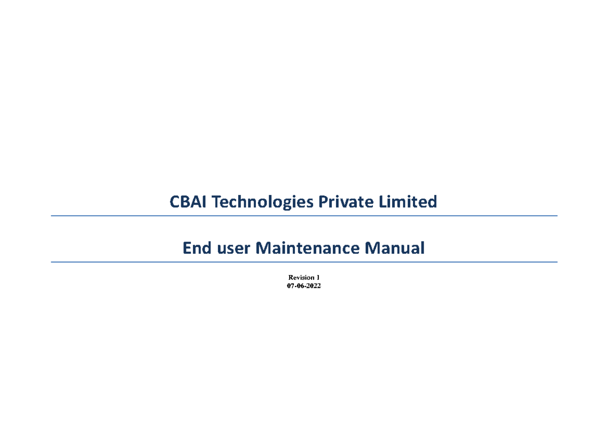 10.2 UAS End user Maintainence Manual - CBAI Technologies Private ...