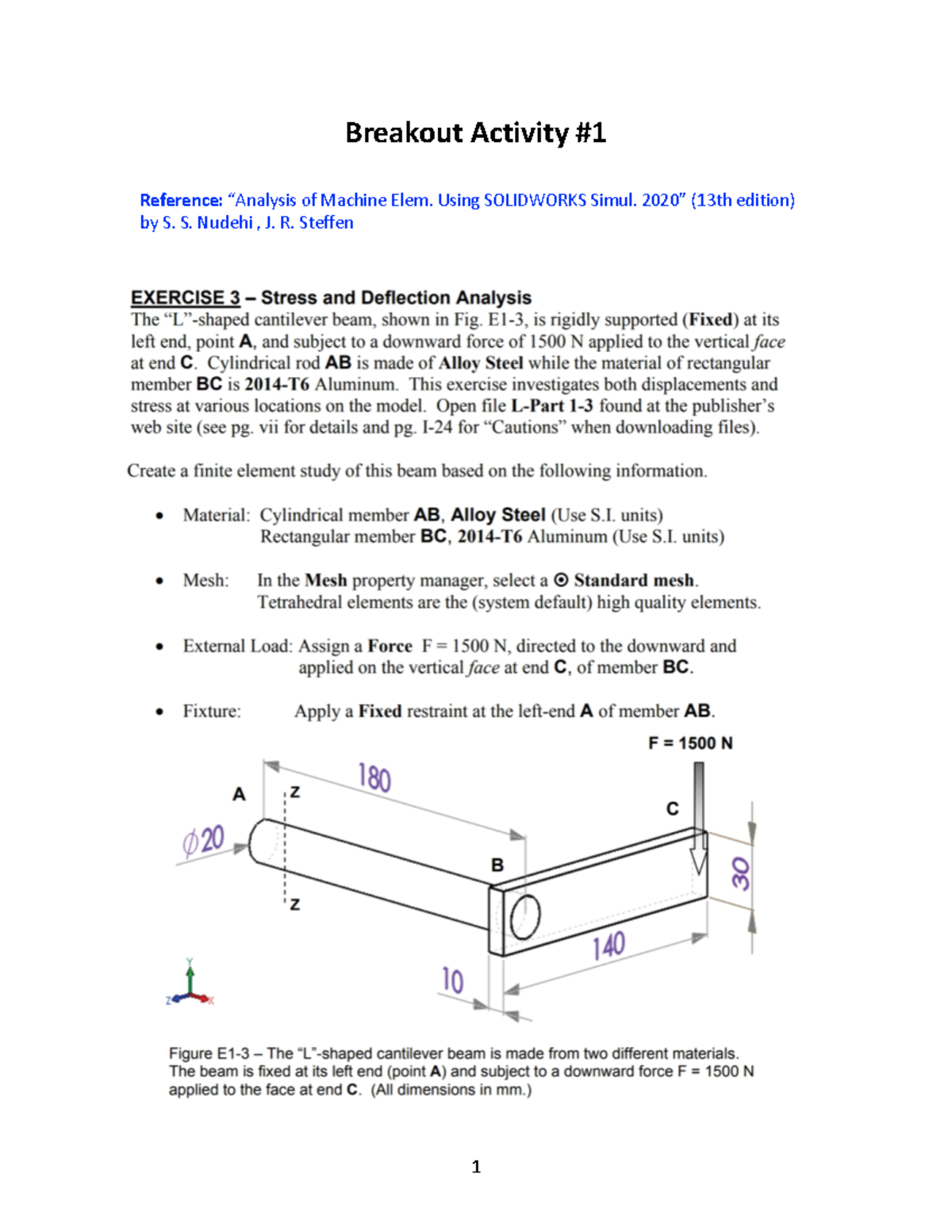 MECH344 Breakout Activity #1 - Breakout Activity Reference: of Machine ...