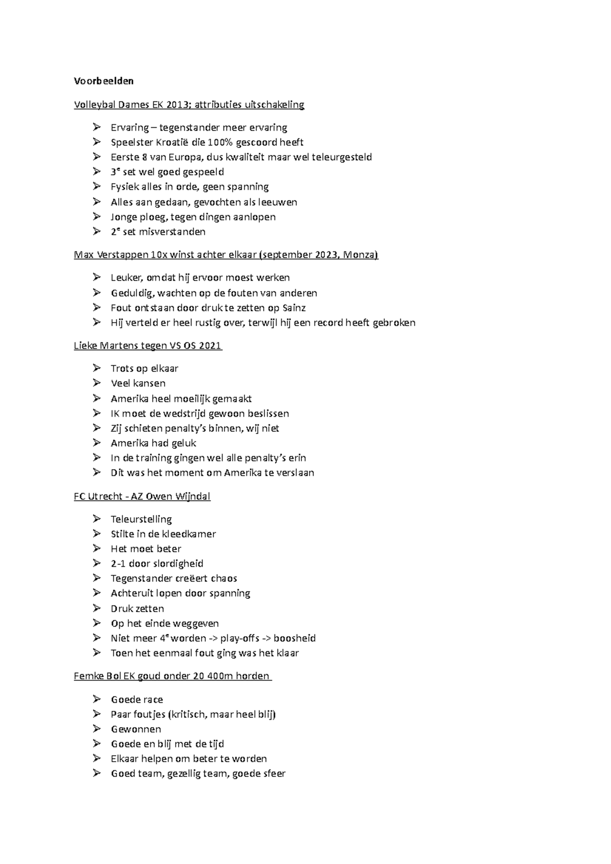 Hc3 Attributies Aantekeningen Hoorcollege 3 Sportpsychologie