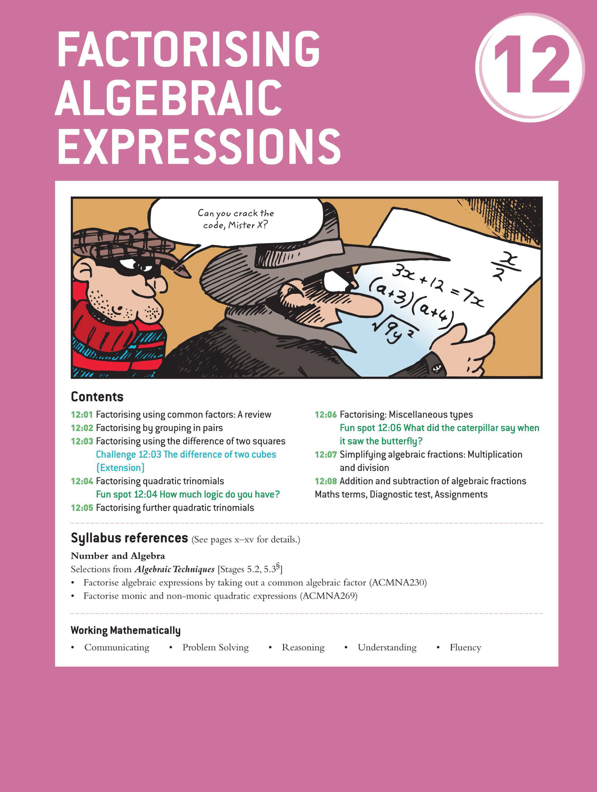 Ch 12 Factorising Algebraic Expressions - Can yov crack code, Mifter X ...