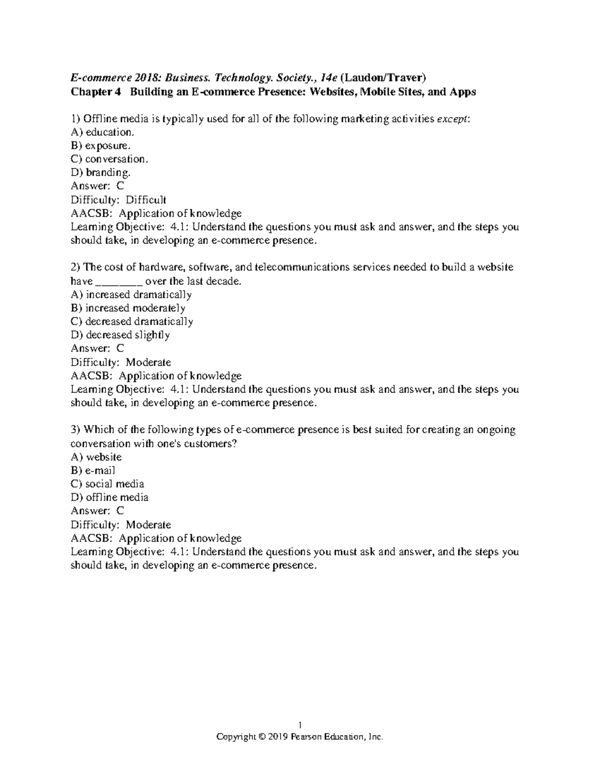 Sample/practice exam chapter 4. 15 April 2019, questions and answers ...