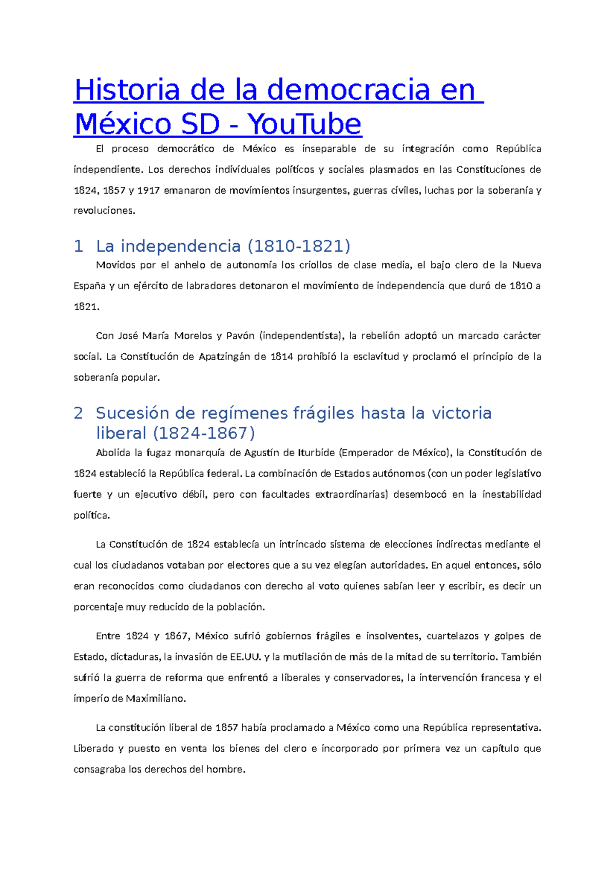 Historia de la democracia en México SD - Historia de la democracia en ...