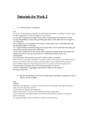 372888 Tutorial 2 for Week 3 Question and answers and some case incude ...