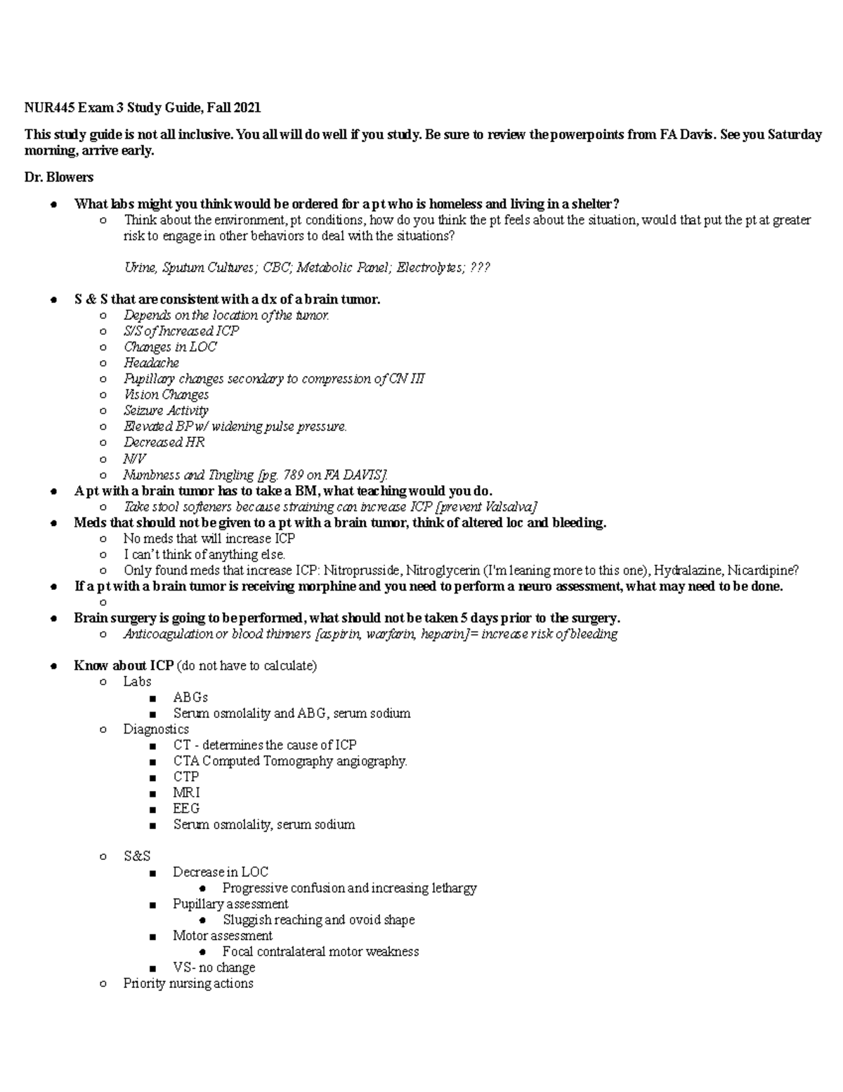 Med sure 3 - Study guide for critical care nursing of death and dying ...