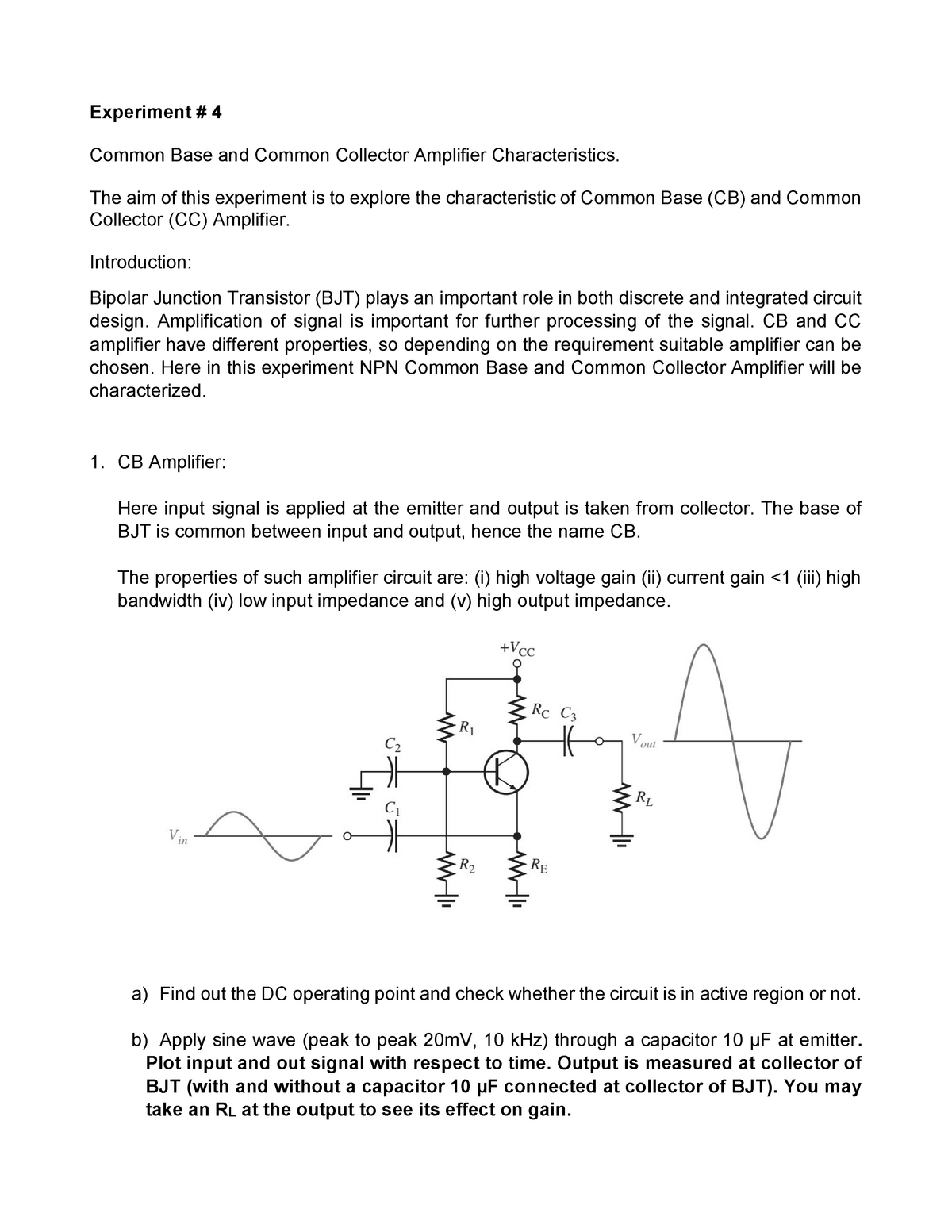 cb amplifier experiment