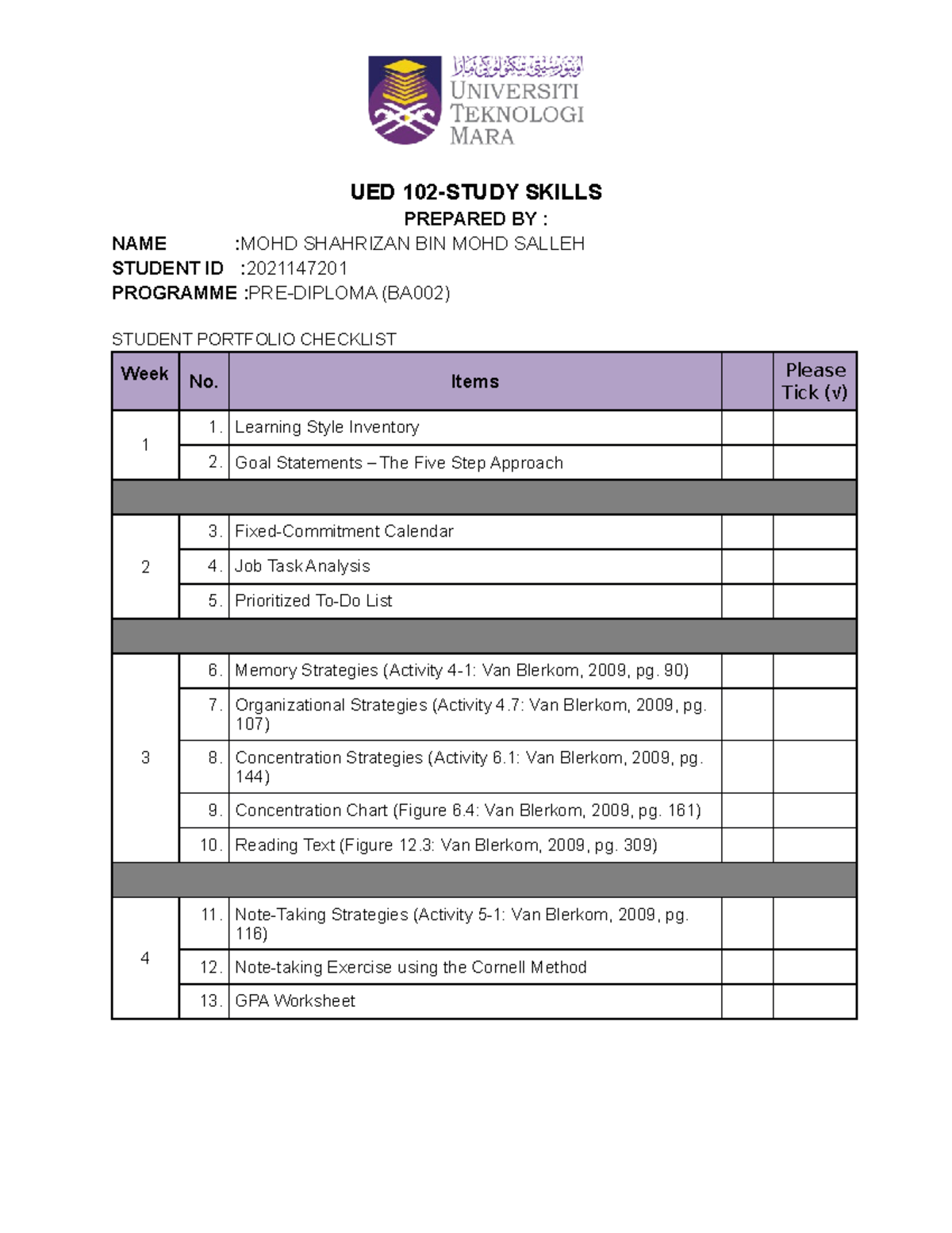 Assignment UED 102 MOHD Shahrizan 2021147201 - Copy - UED 102-STUDY ...