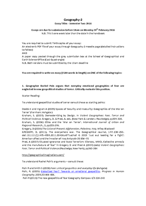 Advanced Higher Geography Course - Studocu
