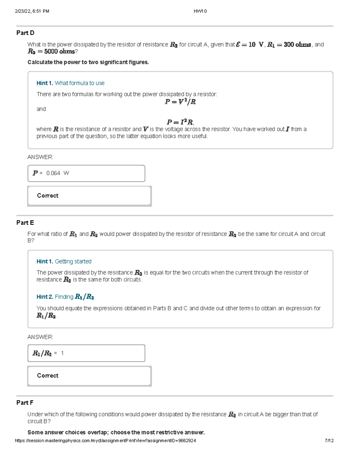 physics homework 3