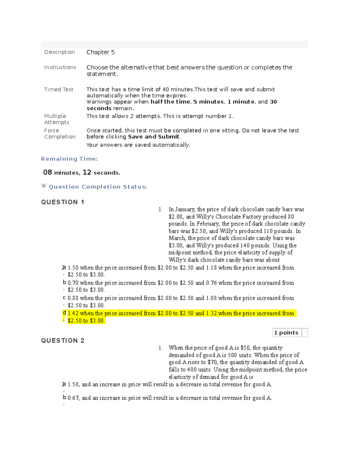 Chapter 5 Quiz - Microeconomics - Description Chapter 5 Instructions ...