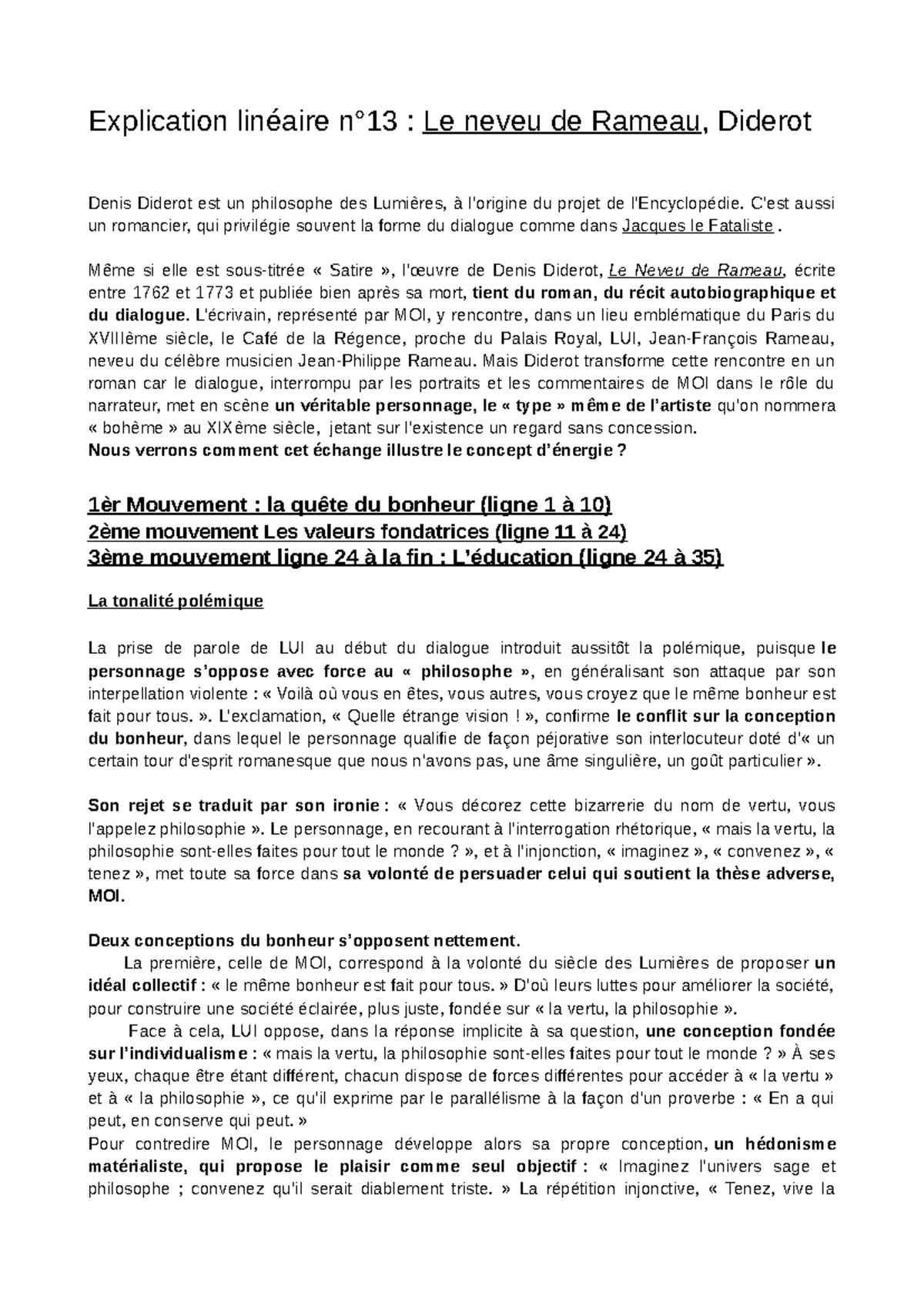 EL n°13 corrigé - correction explication linéaire - Explication ...
