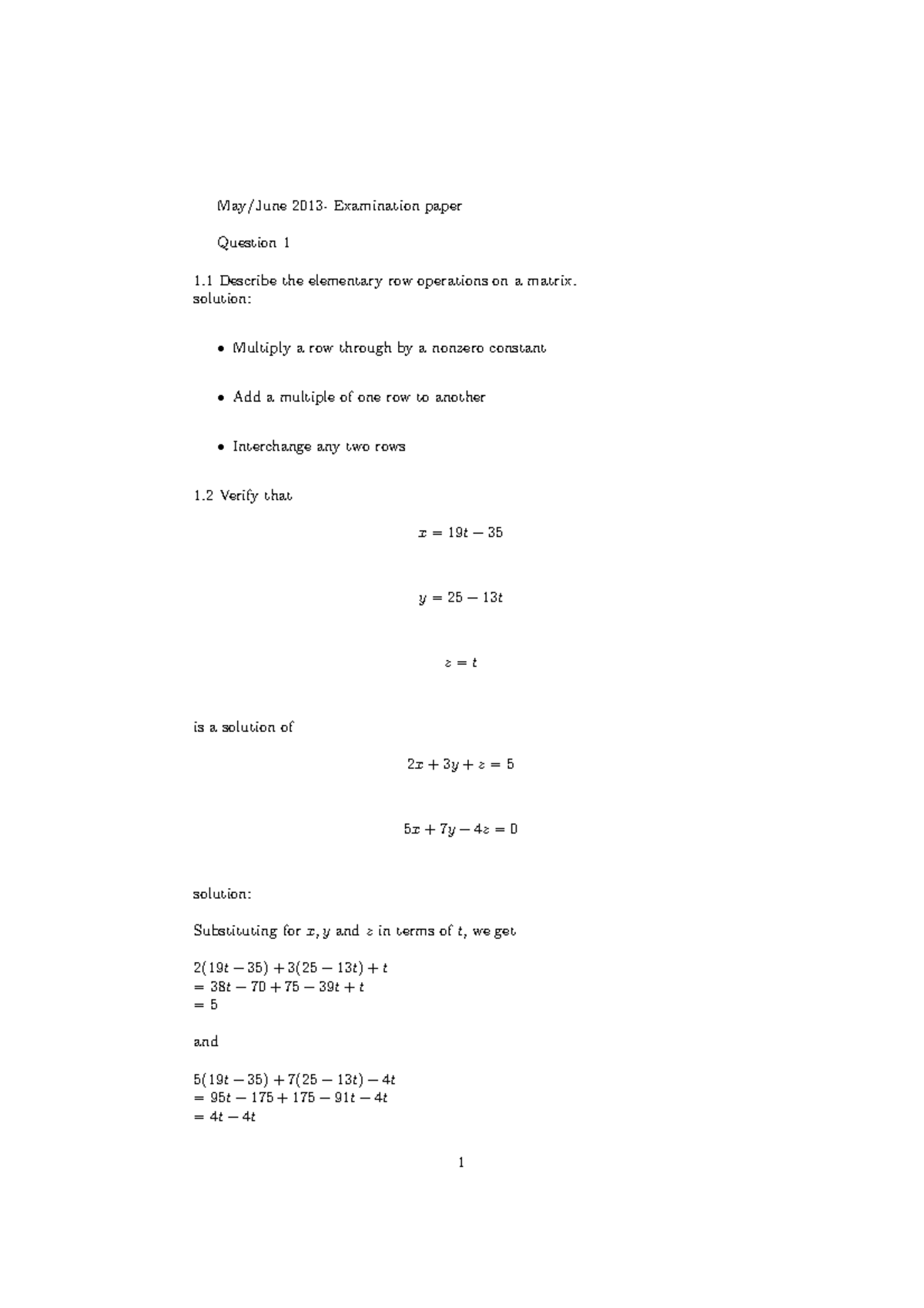 May June 2013 Question+1 - May/June 2013- Examination paper Question 1 ...