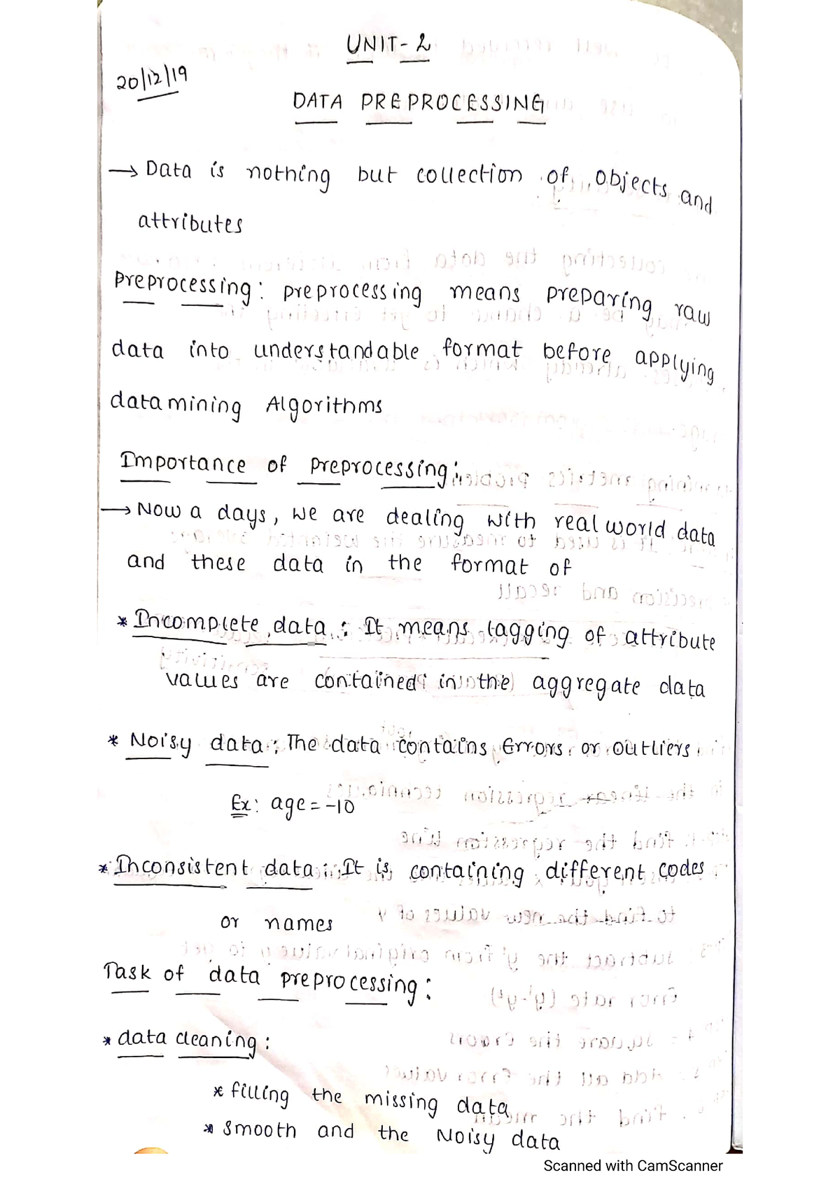 Data Preprocessing Had Written Notes - Compiler Design - Studocu