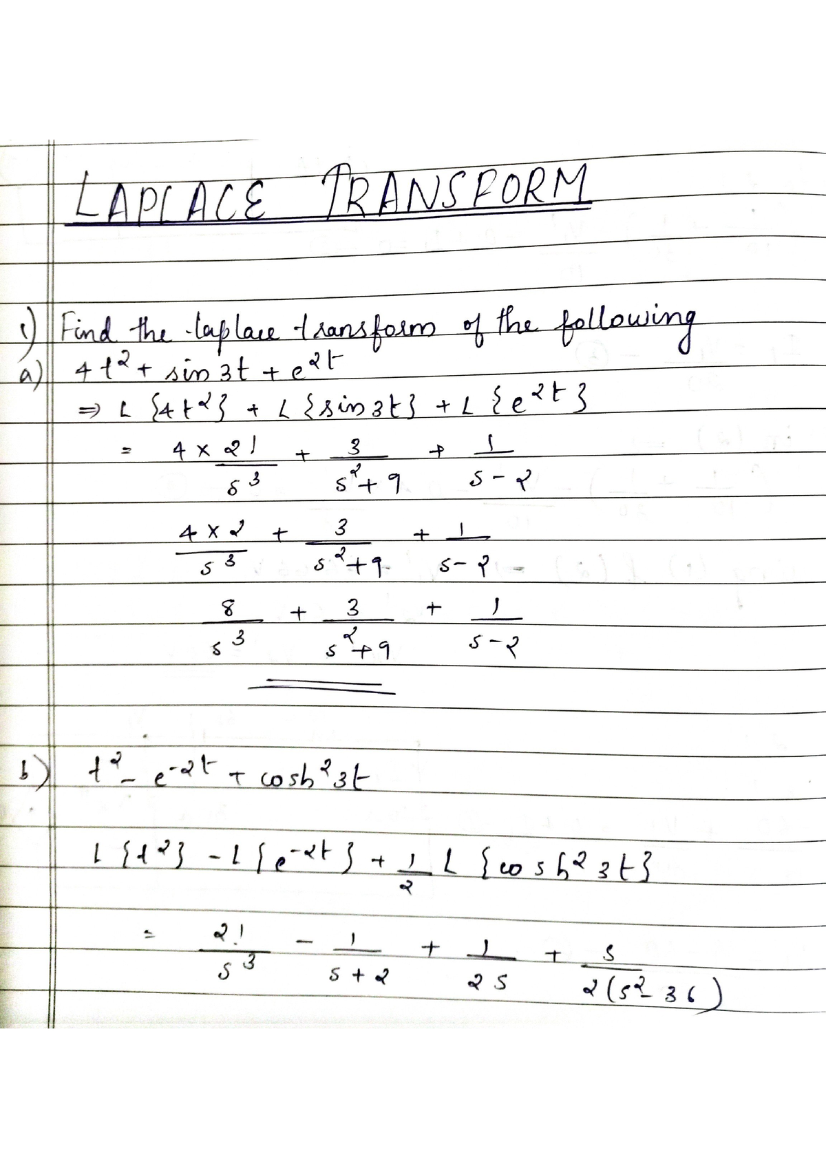 Laplace Transform - Questions And Answers For Tutorial - Network Theory ...