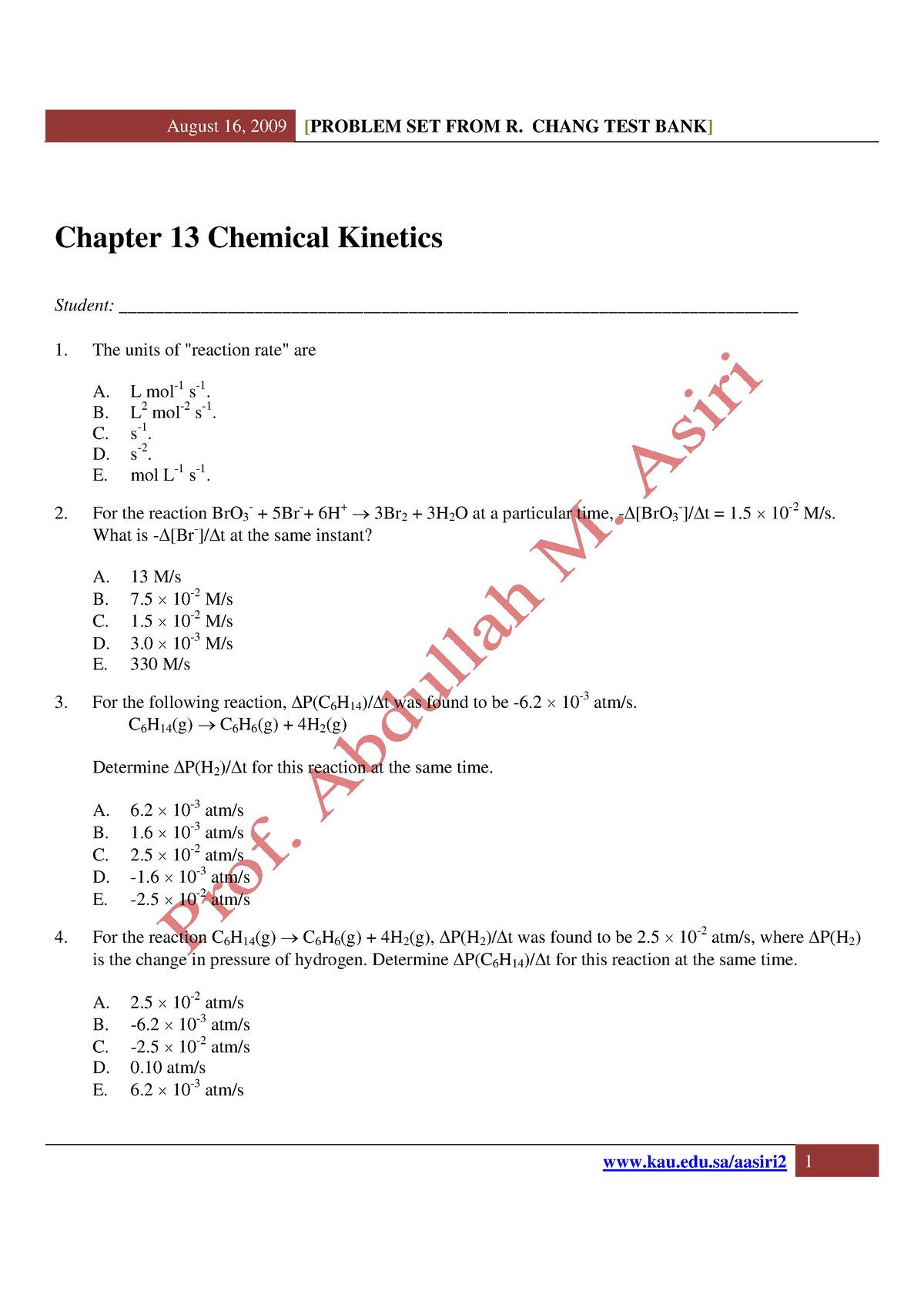 27954 Chapter-Eiaght-Chemical-Equi - Chapter 13 Chemical Kinetics ...