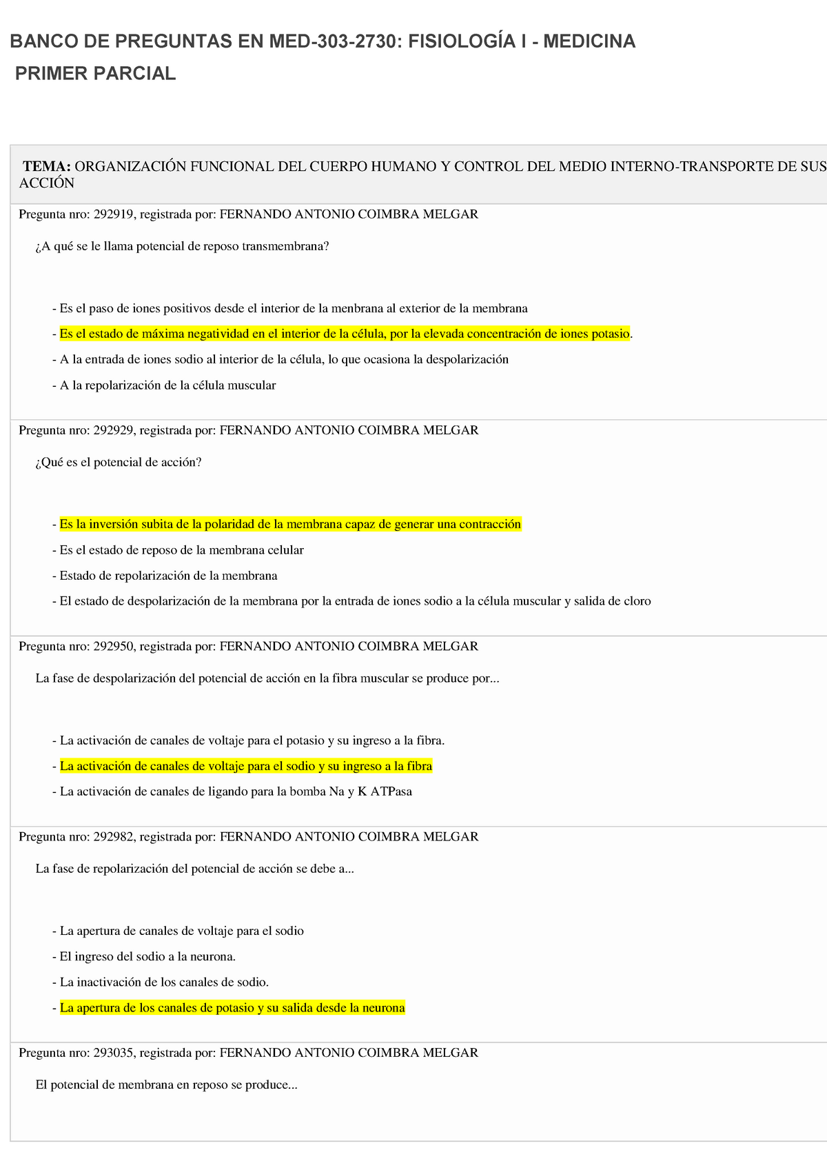 Fisio Corrigido 2019 Banco De Preguntas - BANCO DE PREGUNTAS EN MED-303 ...