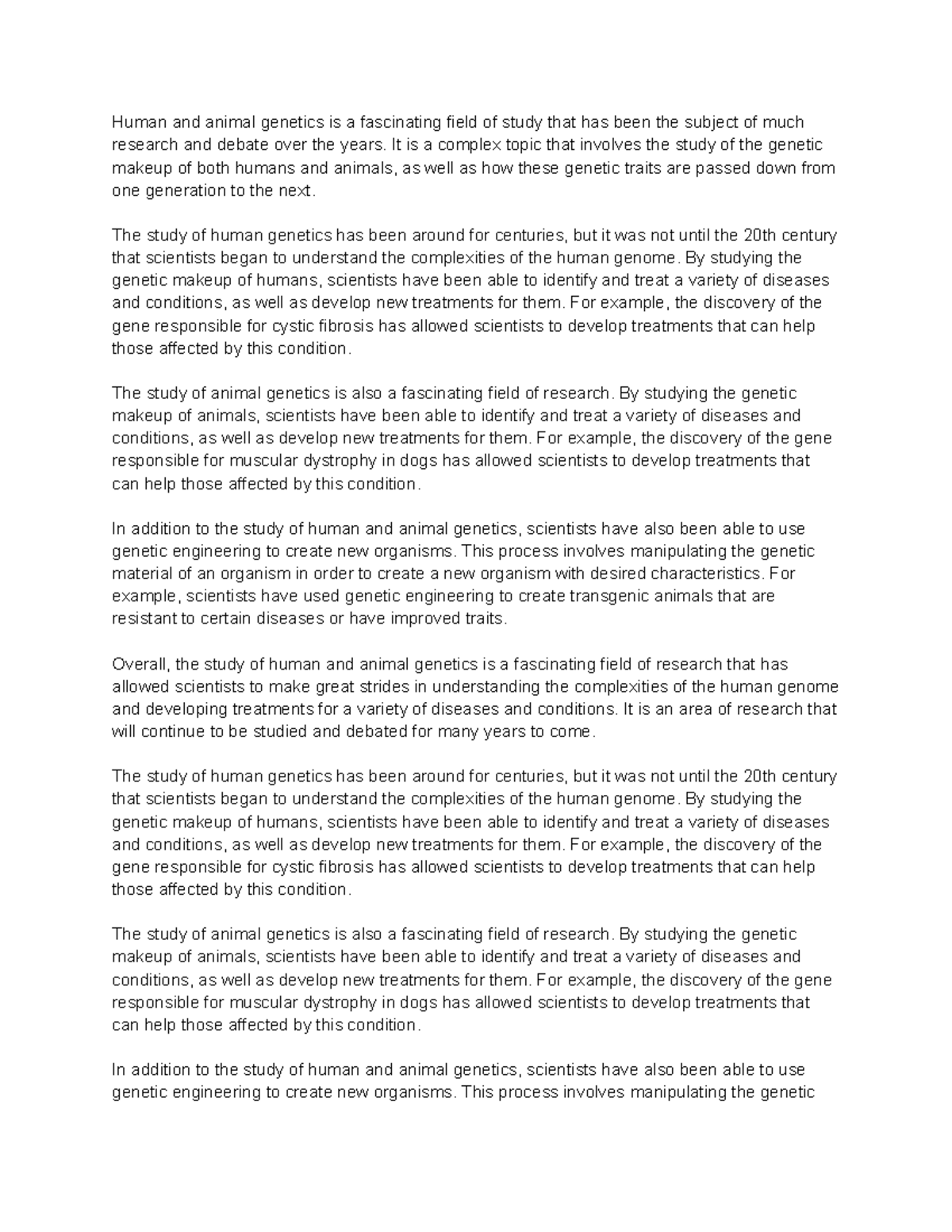 Human and Animal It is a complex topic that involves the