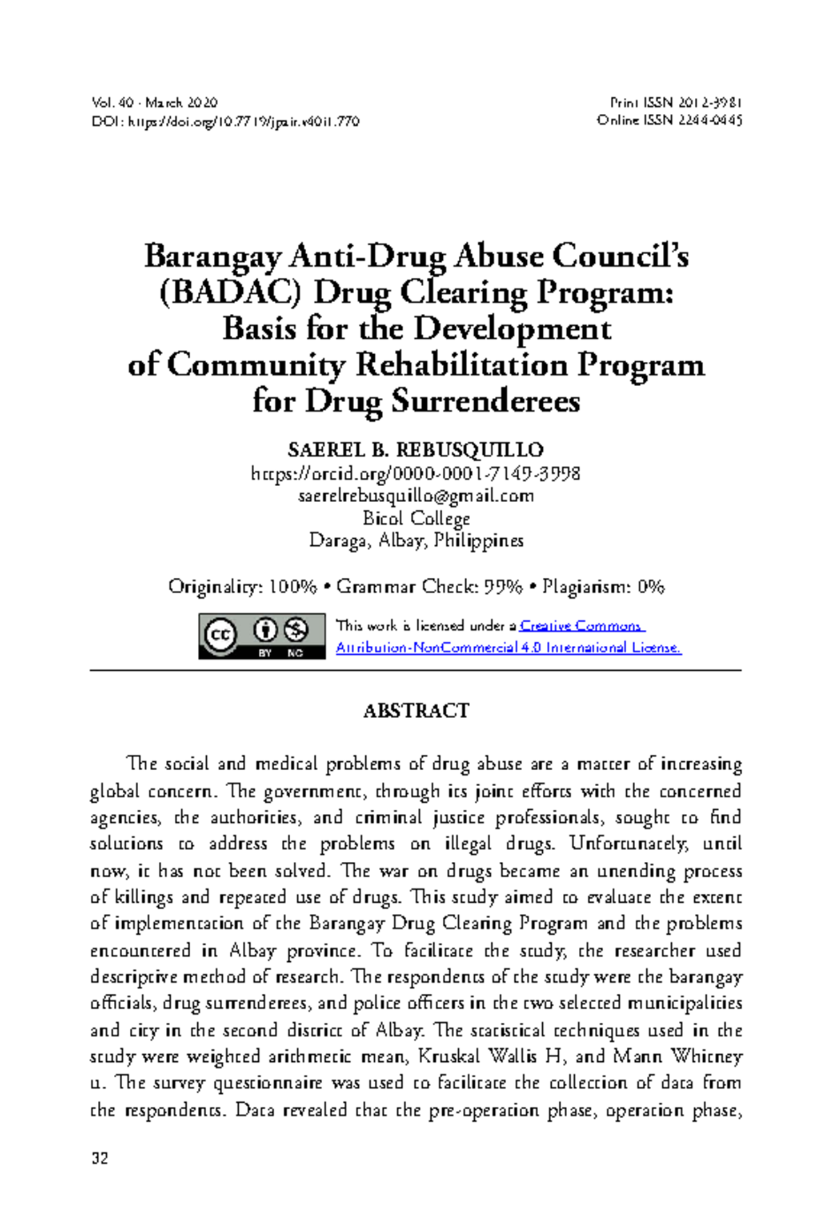 Barangay Anti-Drug Abuse Councils Badac Drug Clea - JPAIR ...