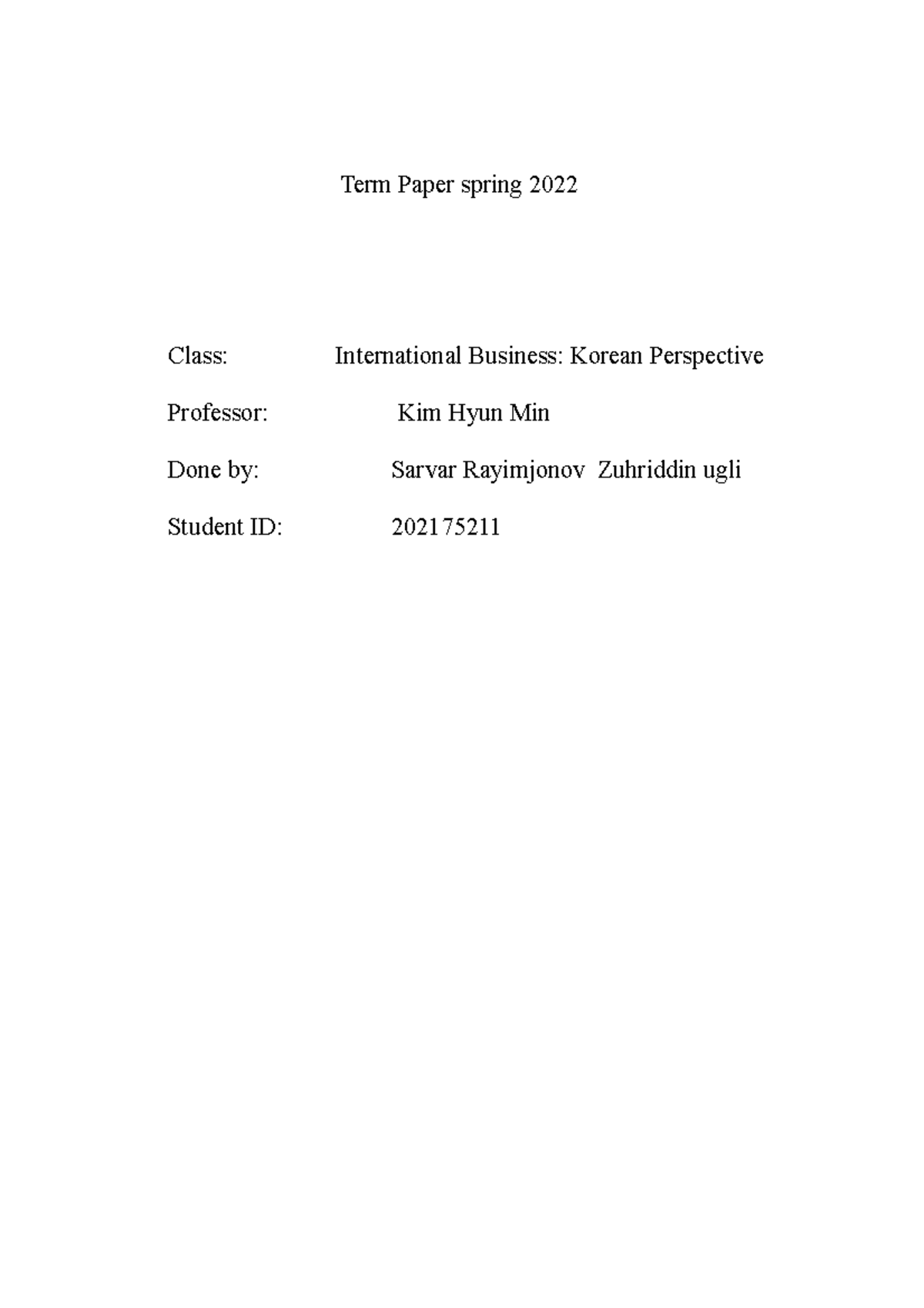 business term paper