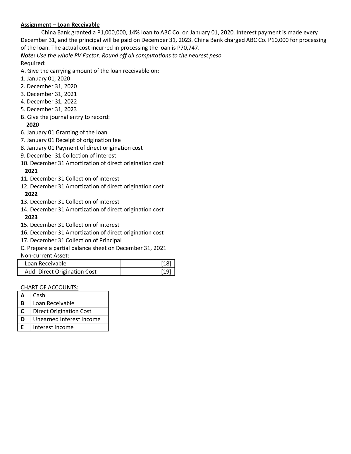 assignment of loan plc