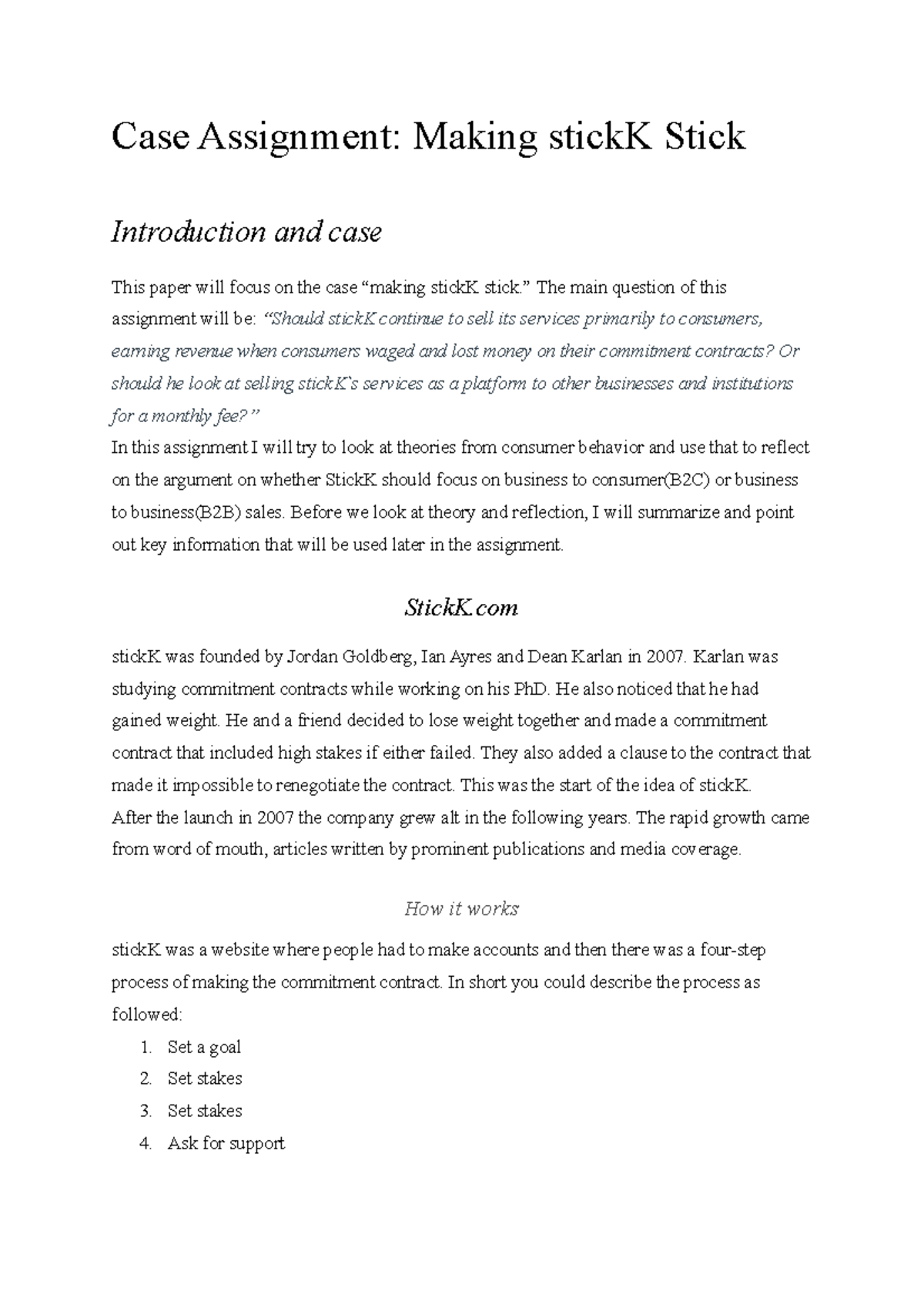 Innlevering Case asaigment consumer behavior Case Assignment