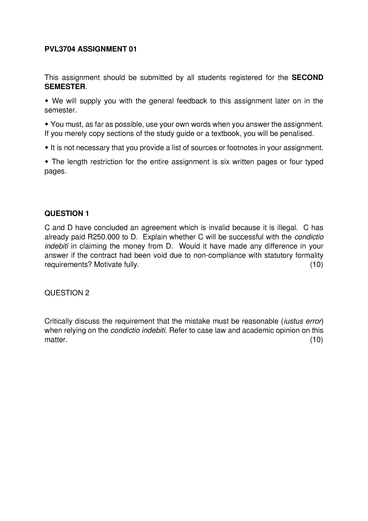 PVL3704 Assignment 01 Semester 2 2023 (1) - PVL3704 ASSIGNMENT 01 This ...