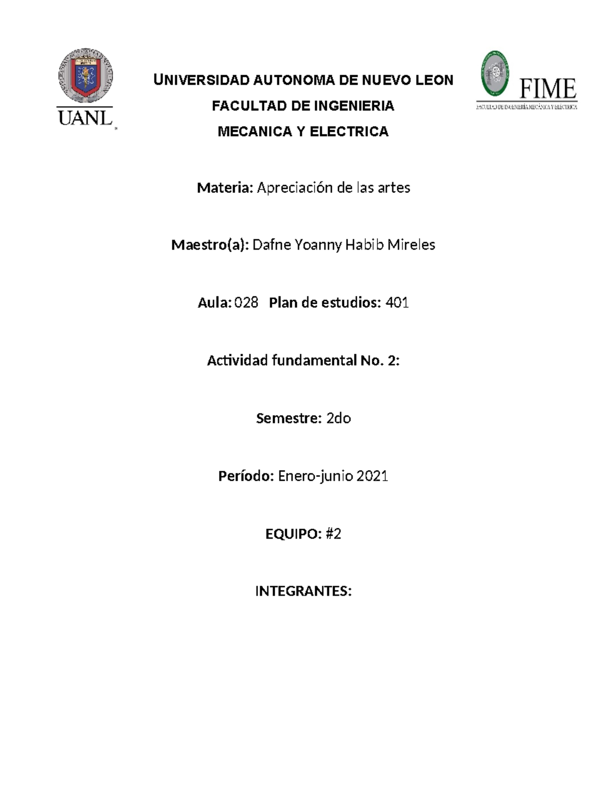 AF2 - Apreciacion Visual - Equipo - UNIVERSIDAD AUTONOMA DE NUEVO LEON ...