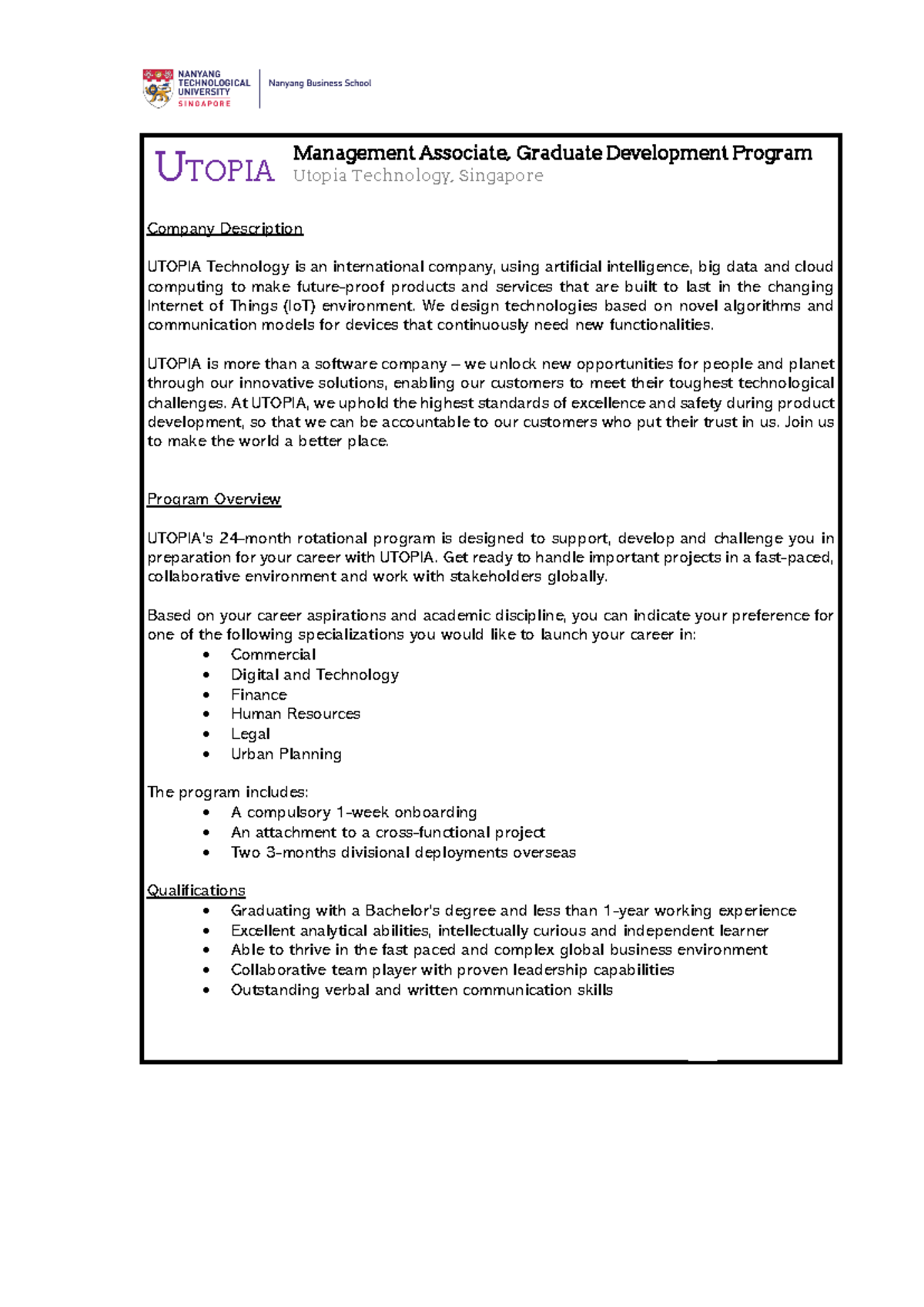 AI in HR Study 2 JD 2 - phamplet?? - 2 UTOPIA Management Associate ...