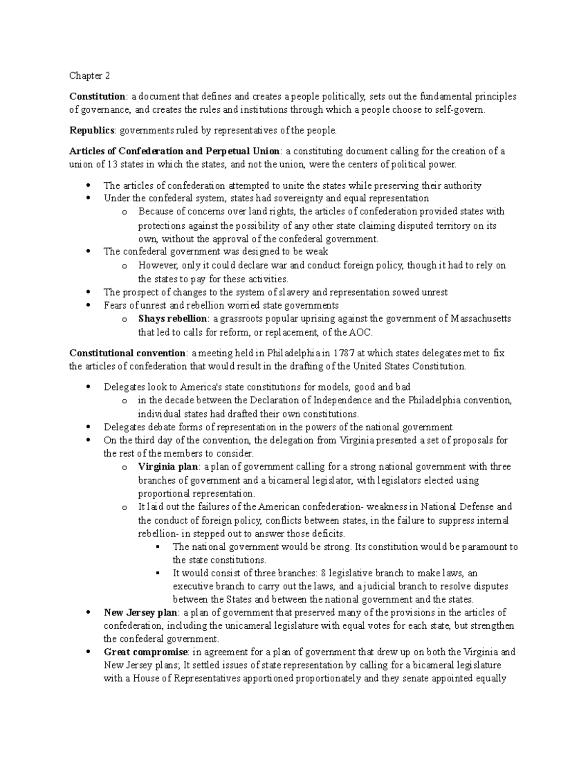 Chapter 2 - notes - POLS 1150 - SLU - Studocu