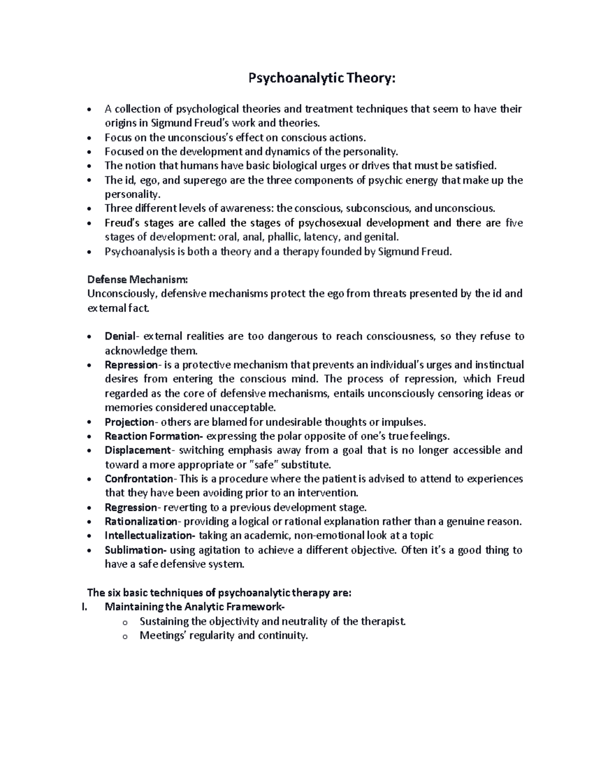 psychodynamic frame of reference case study