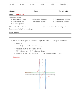 MA121 22F1 Rc4 sol - Professor: Denis Serbin - MA 121 - Calculus 1A ...