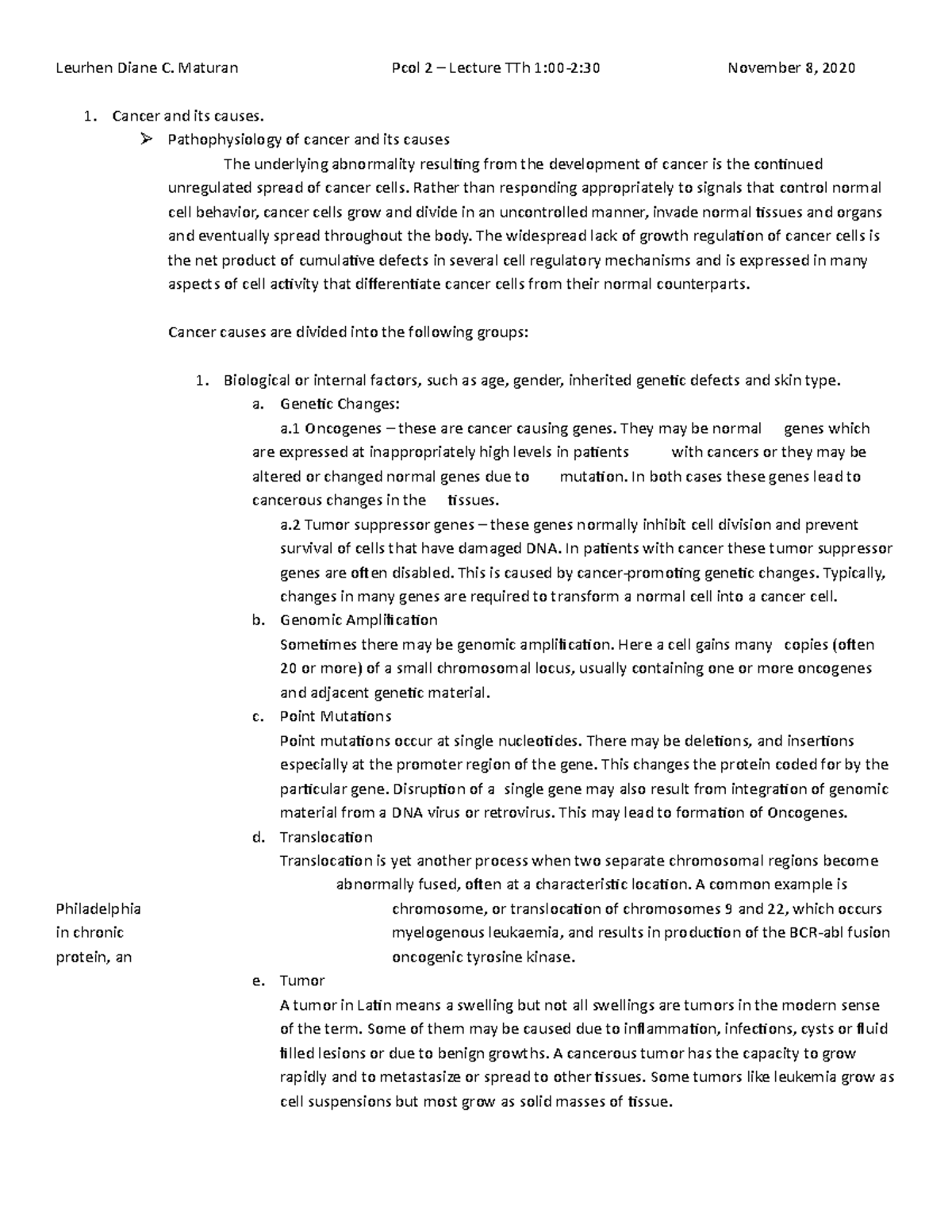 Pharmacology Cancer Activity - Studocu