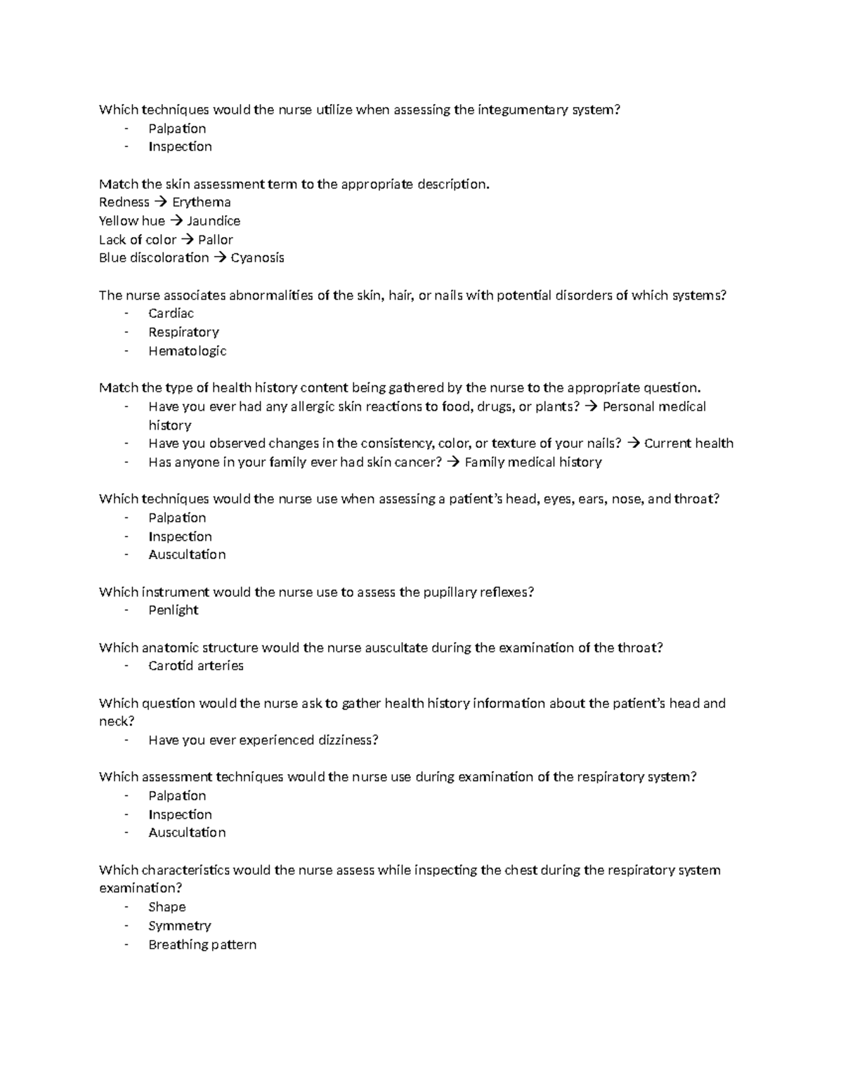 Focused Assessments - Sherpath - Which Techniques Would The Nurse ...