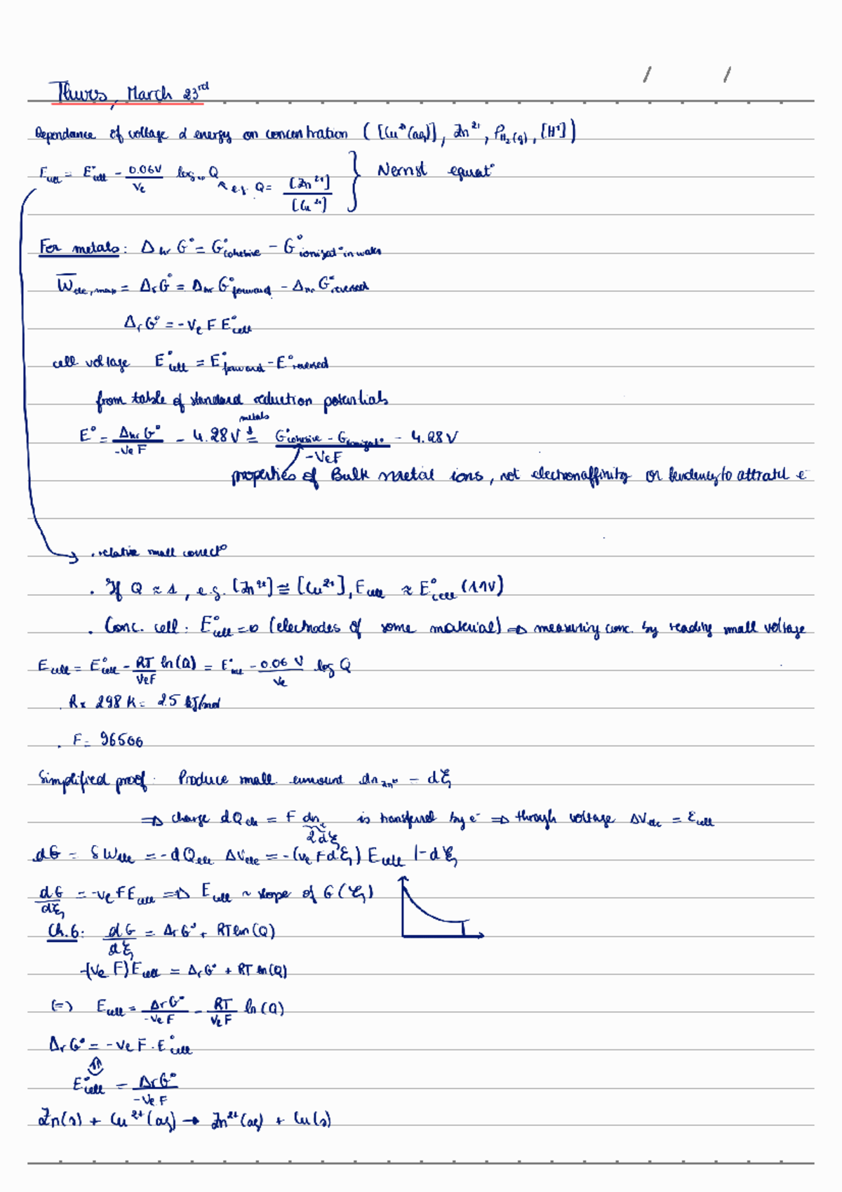 Nernst Equation - CHEM 15B - Studocu